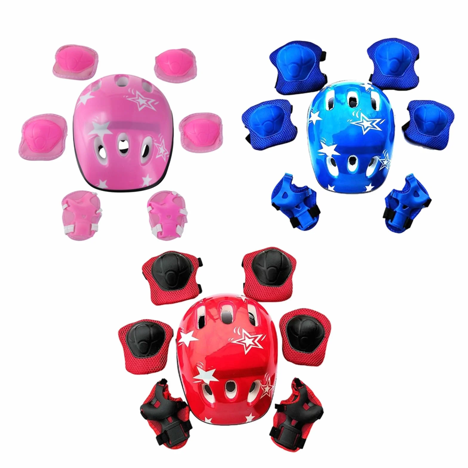 Lot de 7 équipements de protection pour enfant 3-16 ans genouillères coudières protège-poignets scooter patinage