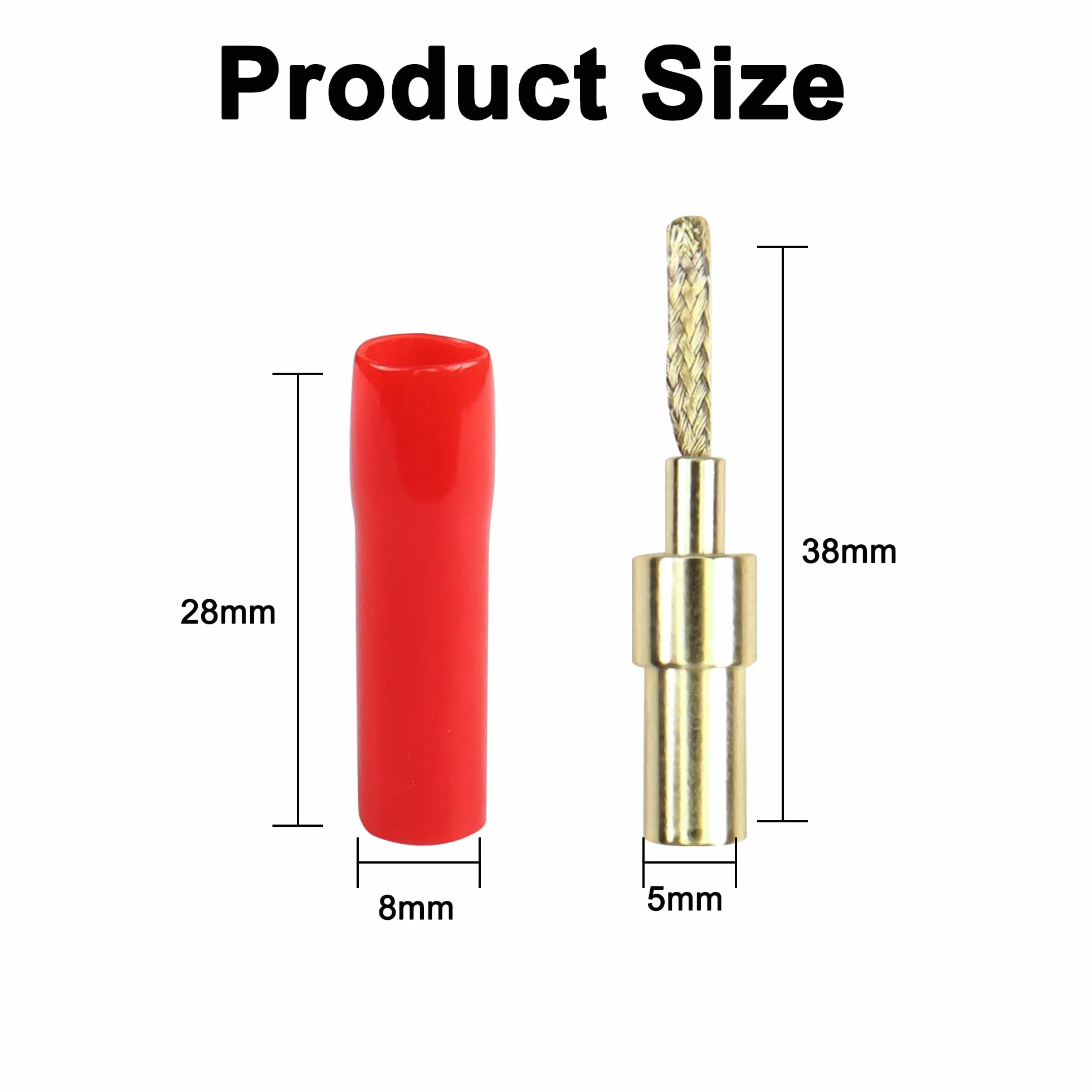 MEIRIYFA flexible pin Banana plug Connector, tressé 2mm Banana plug plug plug pin plaqué or amplificateur audio Haut - parleur fil système audio (4 PCS)