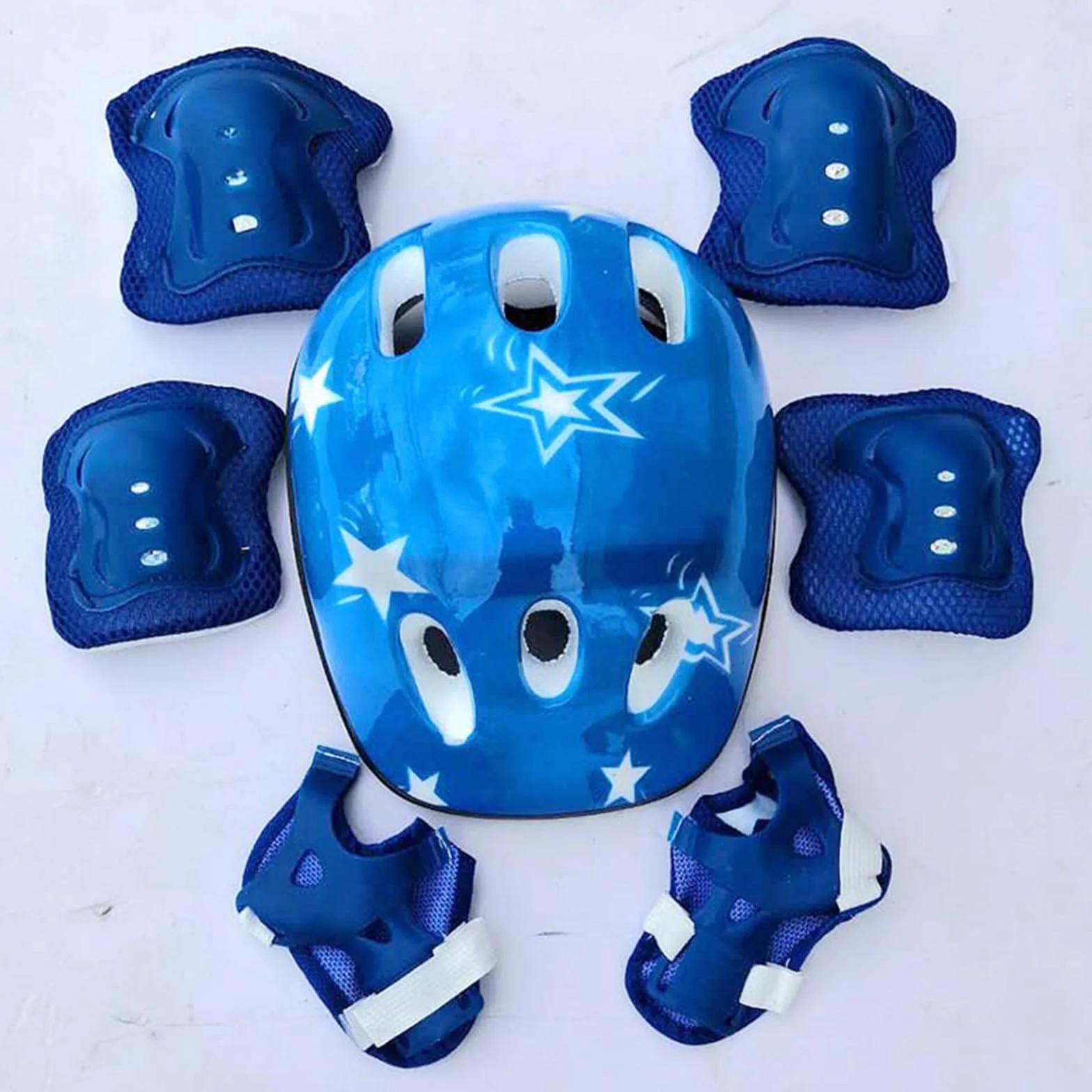 Lot de 7 équipements de protection pour enfant 3-16 ans genouillères coudières protège-poignets scooter patinage