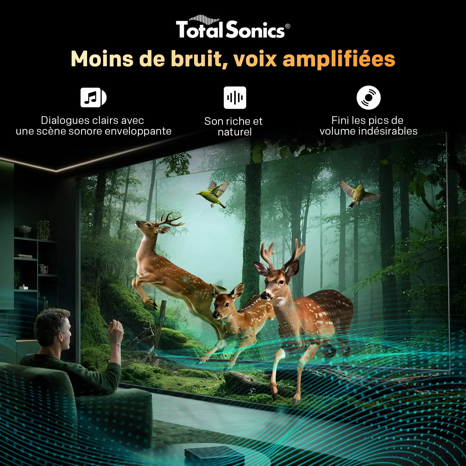 Metz Mini LED TV 60 Pouces 4K, QLED, Television Google TV Local Dimming Dolby Atmos Dolby Vision MEMC HDR 10+ Bluetooth Eye Care HDMI Tuner DVB-T/T2/C/S/S2 CI+ (MNH7000Z, 2026 Nouveau Modèle)