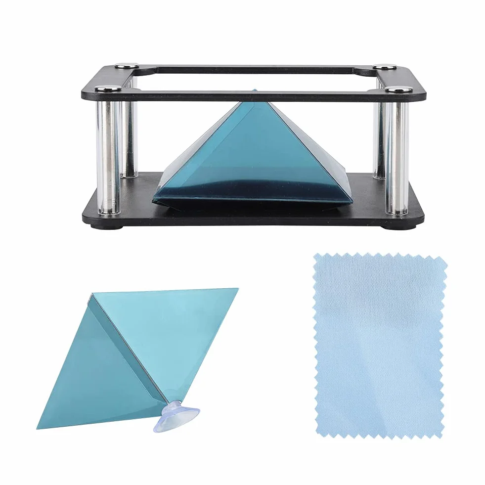 Projecteur pyramide holographique 3D pour smartphone 3,5-6 pouces, support d'affichage hologramme 360°