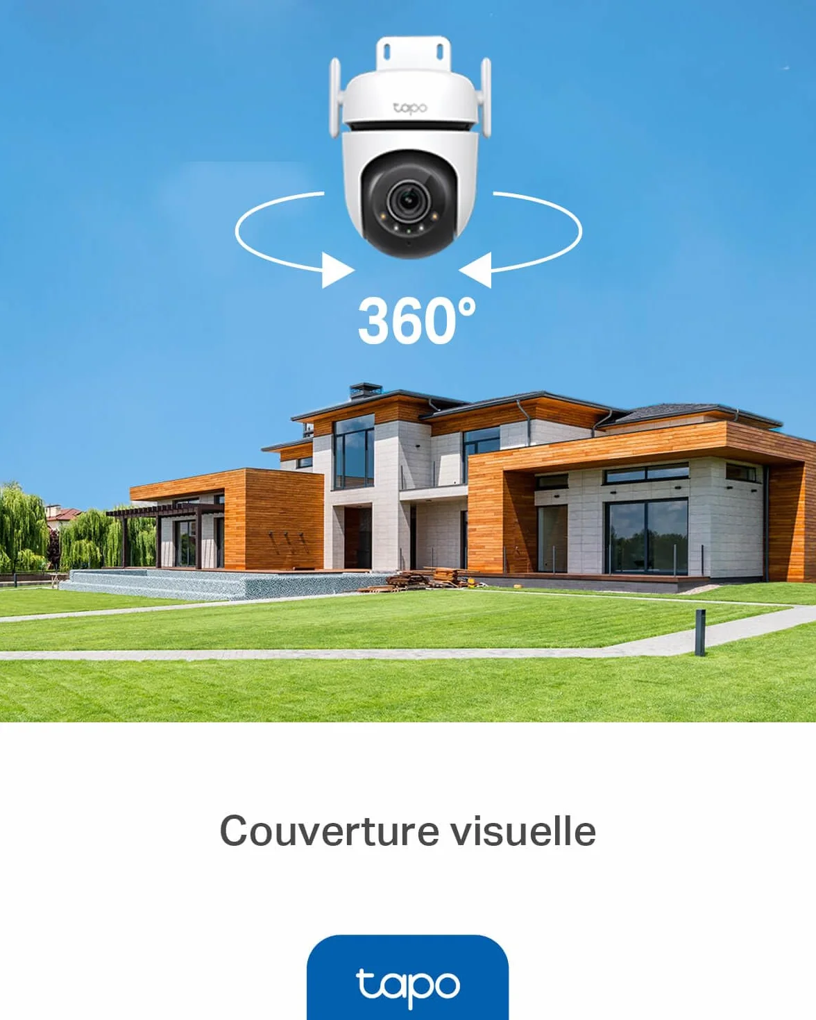 Tapo C520WS 2K (4MP) Caméra de Surveillance WiFi Extérieur 360°, Vision Nocturne Couleur, Détection de Mouvement, IP66