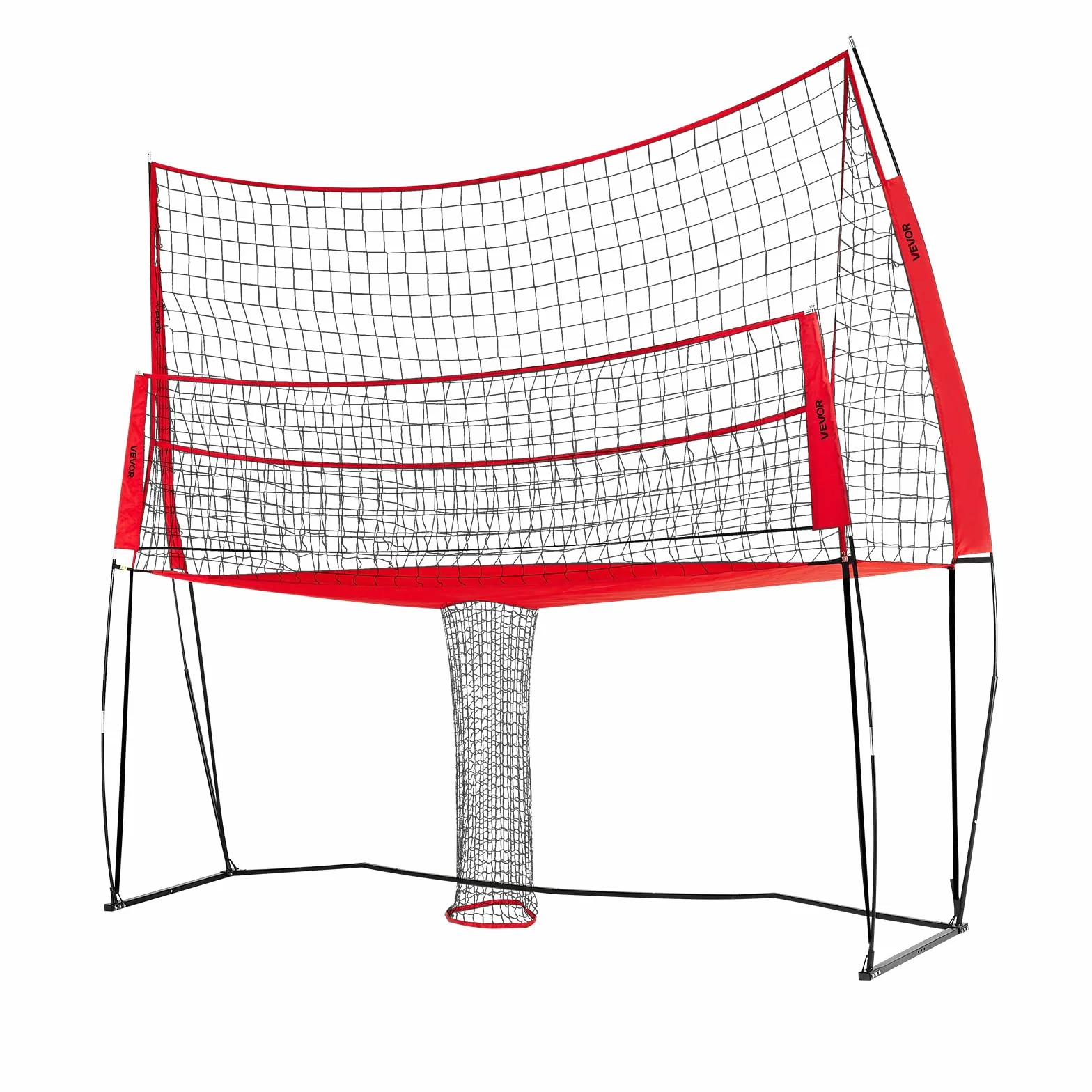 VEVOR Système de filet d'entraînement de volley-ball 20,3 x 3,7 x 3,4 m filet portable 14 filets