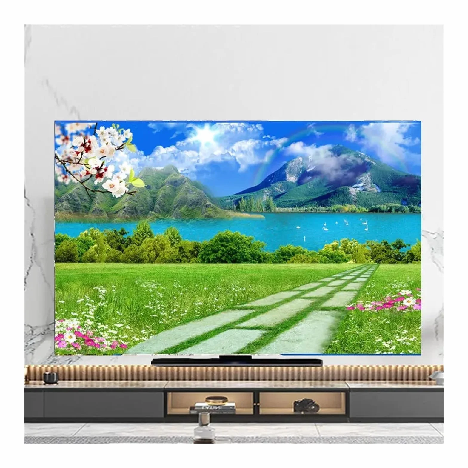 Housse de Protection Anti-poussière pour TV 43-65 Pouces Couverture Suspendue Universelle