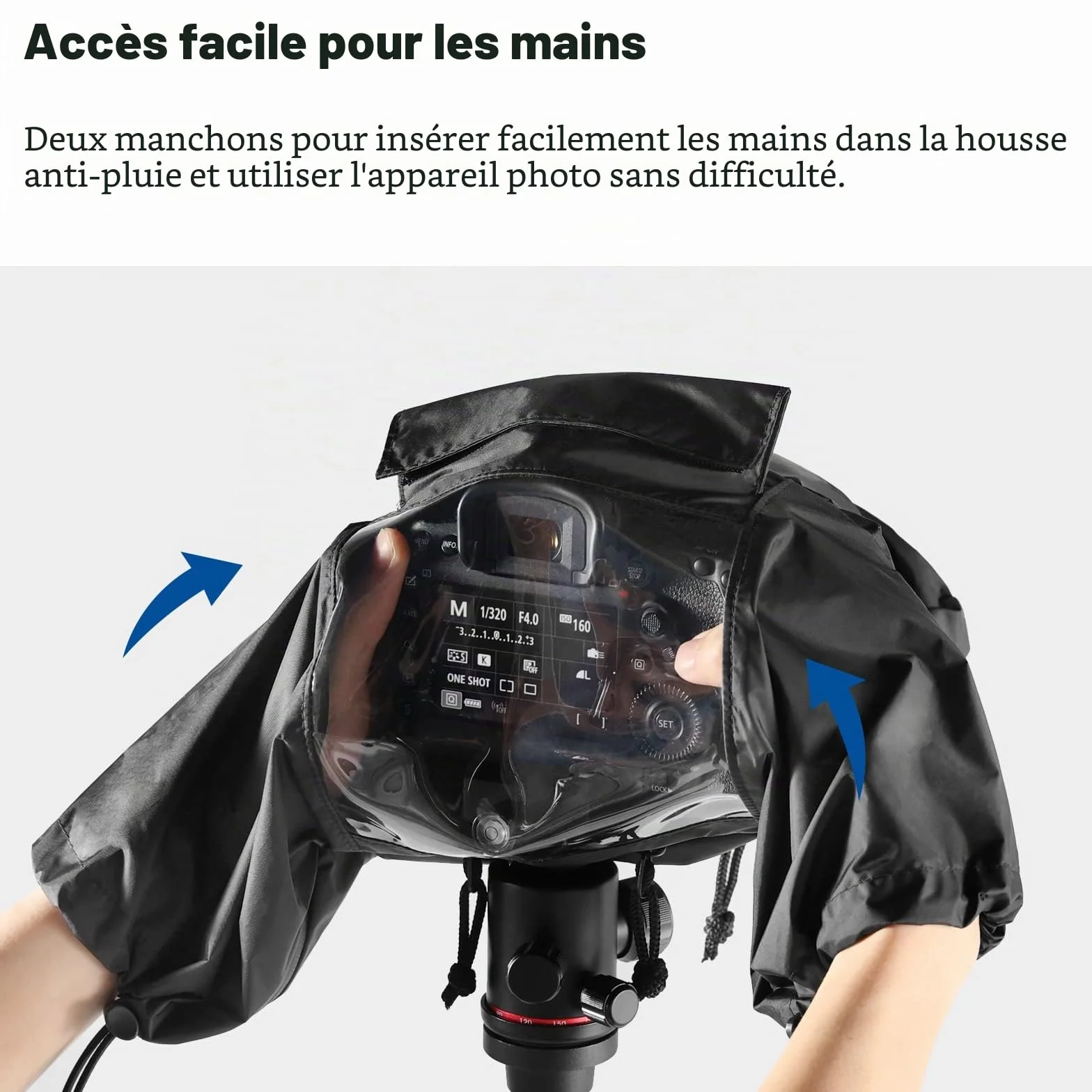 NEEWER Housse de Pluie pour Caméra, Imperméable en Nylon de Petite Taille Compatible avec Canon Sony Nikon DSLR Vlog Camera & Objectifs Jusqu'à 200mm, avec Fenêtre de visualisation, PB003