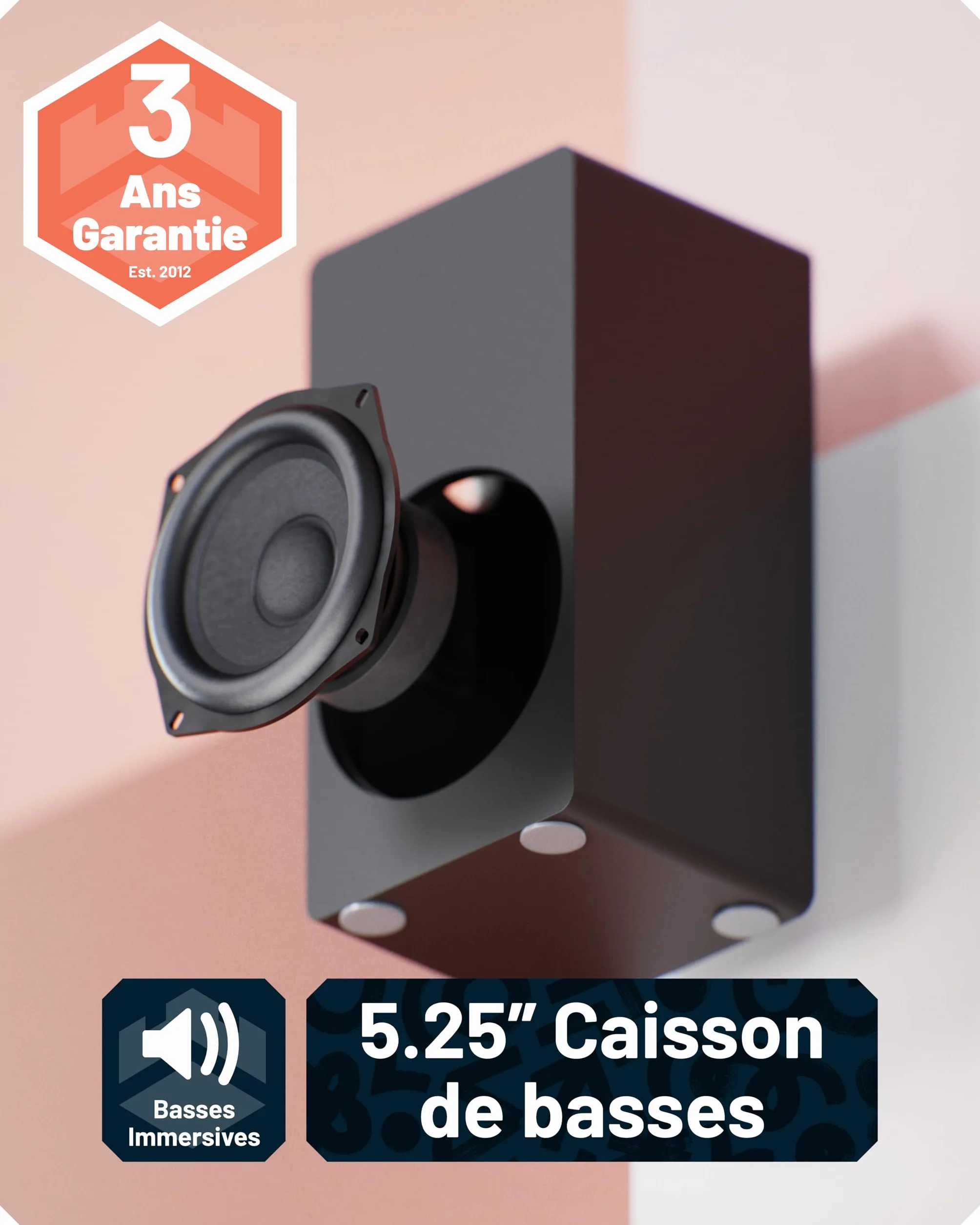 Oakcastle SB80 Xtra Barre de Son TV Bluetooth 5.3 200W 2.1 Caisson de Basses HDMI Arc