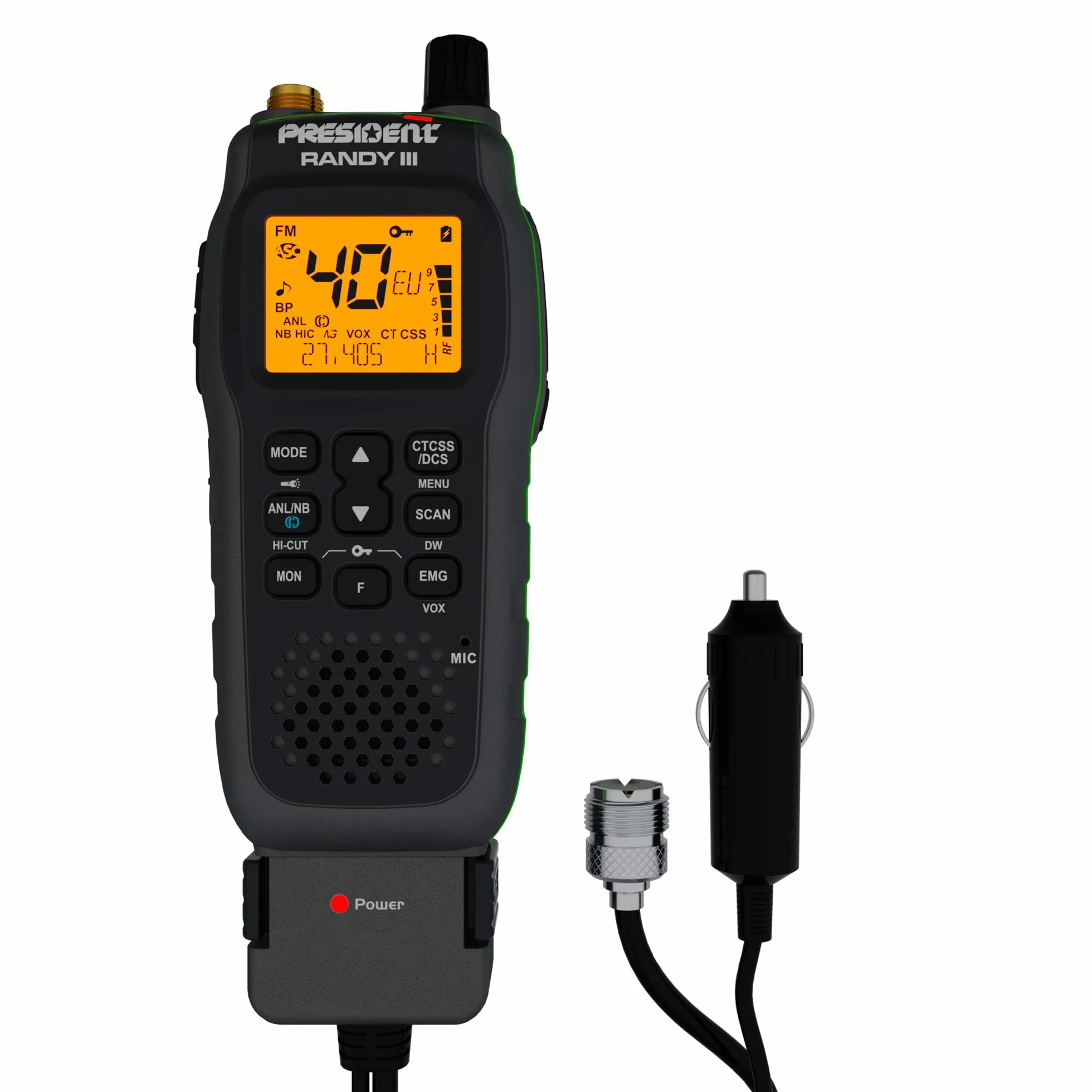 Président Randy-III Am/FM walkie CB 27 Batterie Lithium 1800 mAh