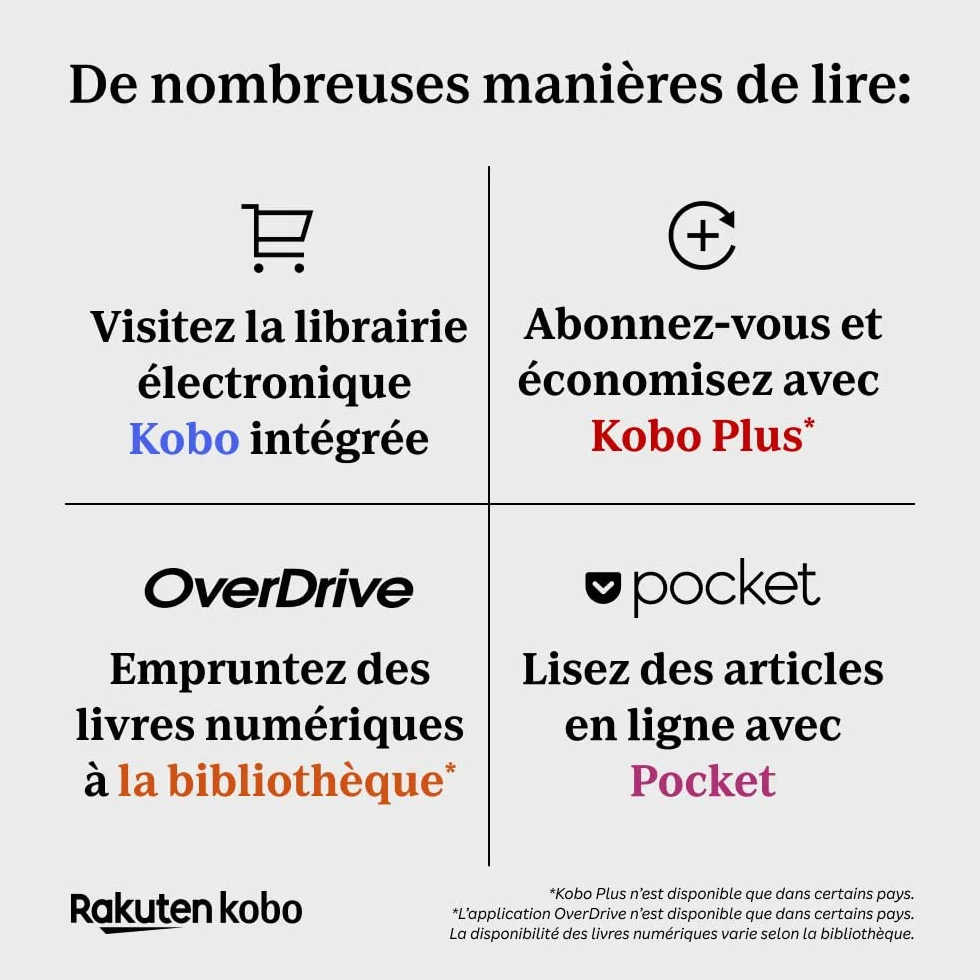 Kobo Libra Colour Black | Liseuse eBook Couleur | Écran Couleur E Ink Kaleido™ 3 sans Reflets de 7" | Option Mode Sombre | Étanche | Livres Audio | 32 Go de Stockage | Noir