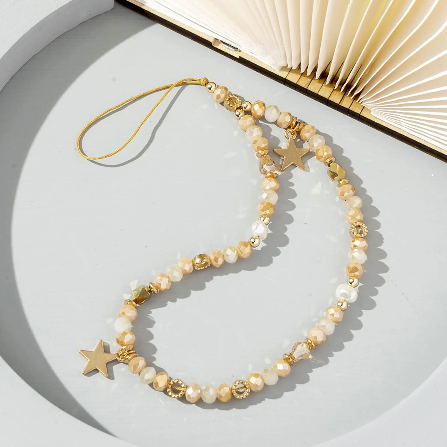 WaTudouYe Chaîne de perles pour téléphone - Bijoux pour téléphone - Anti-perte - Cordon pour téléphone - Corde en étoile - Pendentif pour téléphone - Lanyard pour téléphone pour femmes et filles