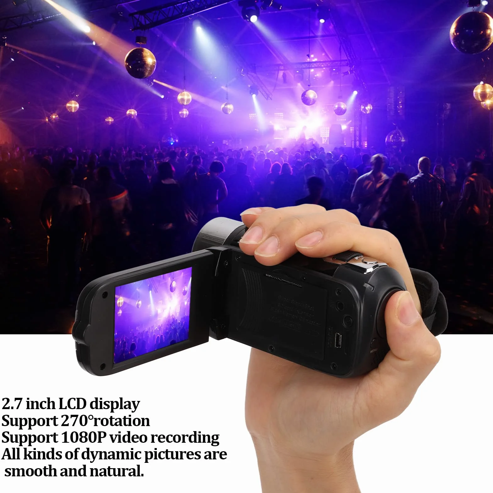 Greensen Caméscope de Caméra Vidéo Numérique 4K 48MP, Enregistreur Vidéo de Caméra à Zoom Numérique 16X Caméra Vidéo à écran Rotatif de 2,7 Pouces à 270 ° pour Les Débutants et Les