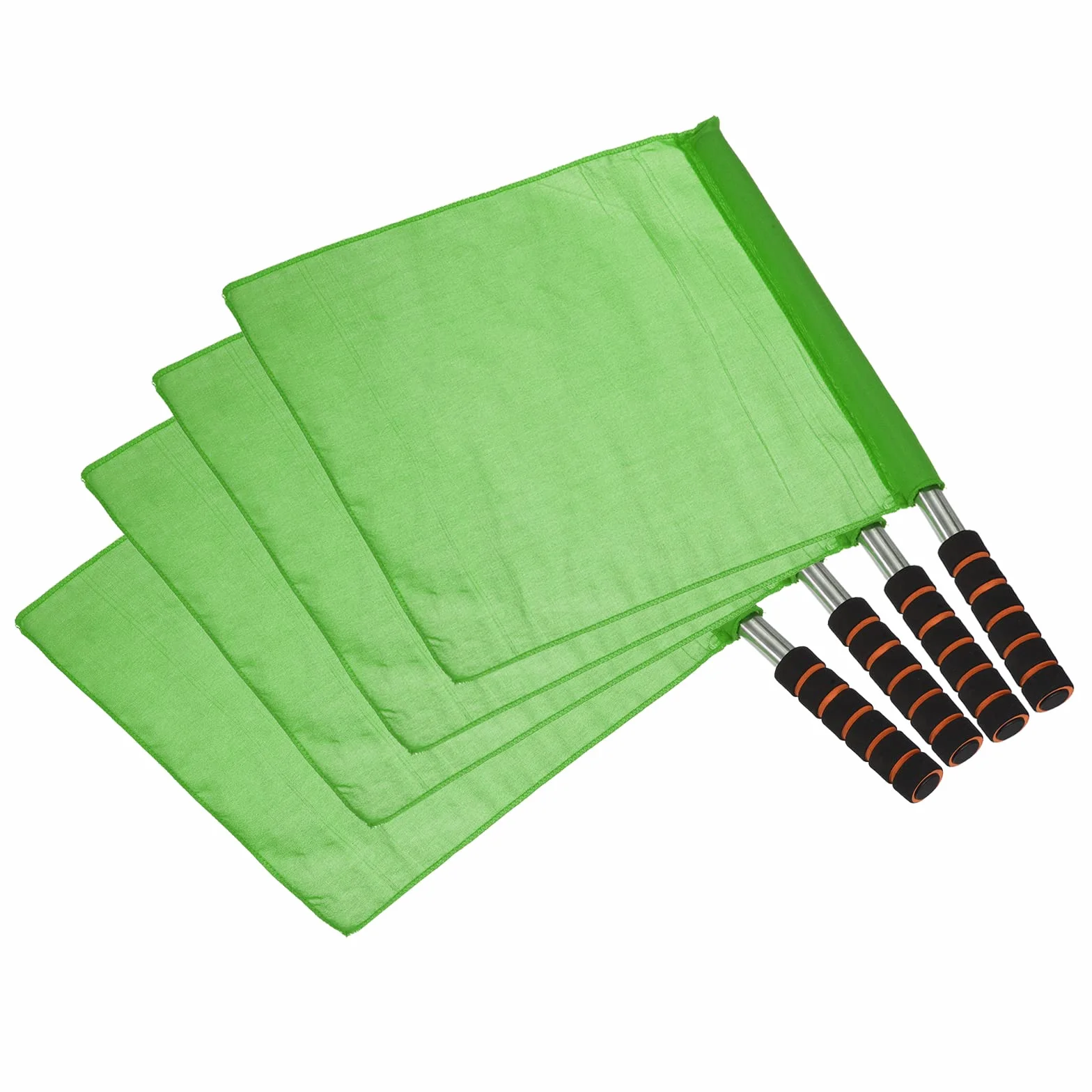 PATIKIL Arbitre Drapeau 4Pcs Inox Acier Poteau Éponge Poignée pour Football Terrain Sports Juge Signal Vert