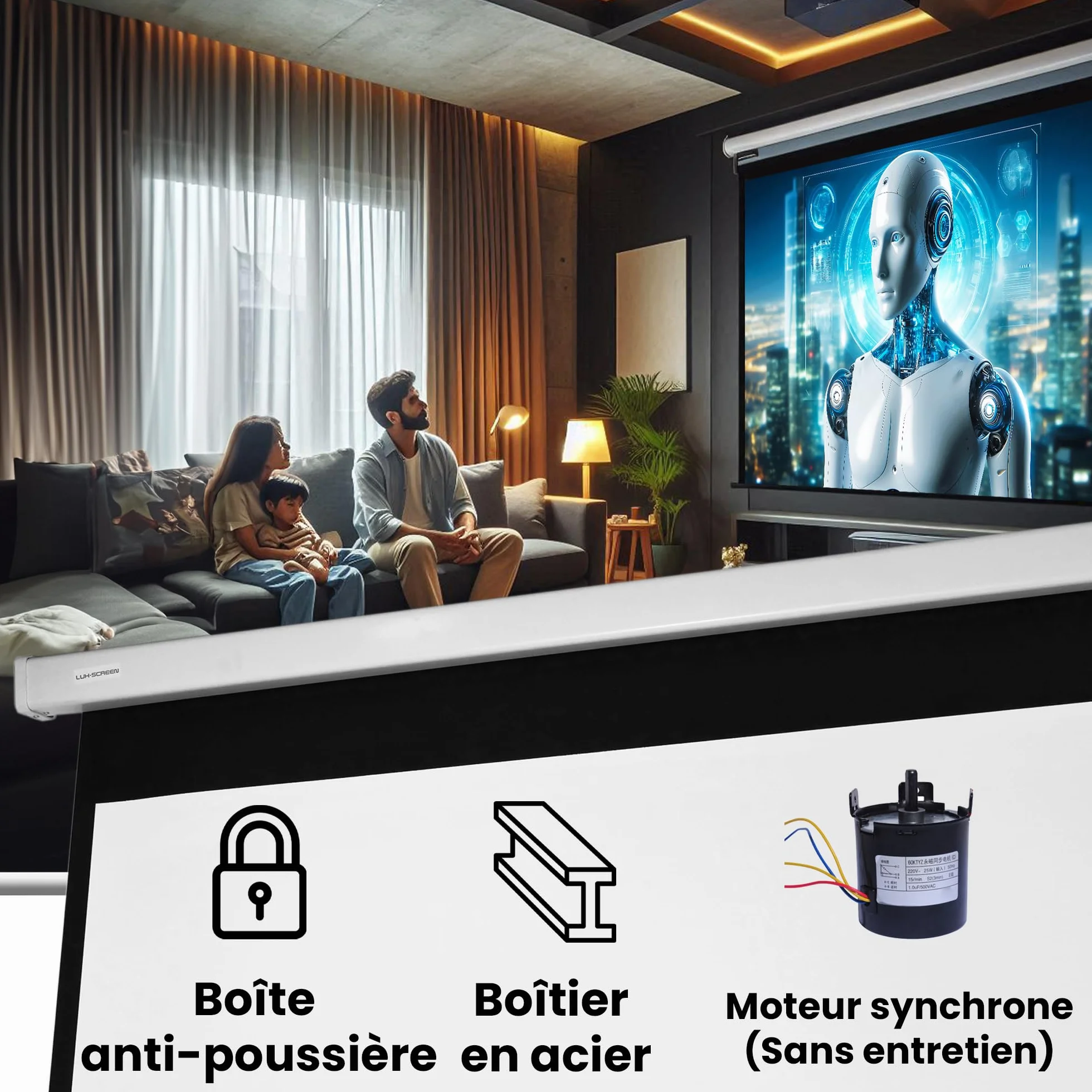 Écran de projection électrique 120" 16:9