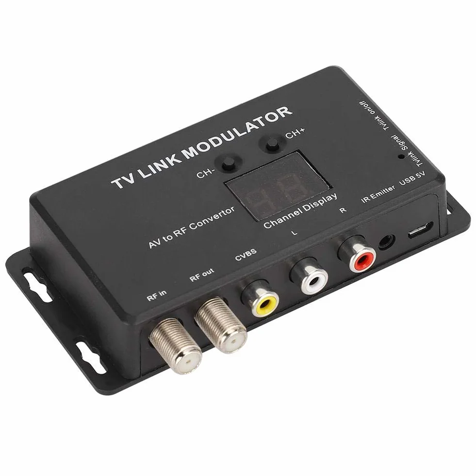 Modulateur IR Tm70 UHF TV Link Convertisseur AV vers RF Adaptateur d'extension IR avec Affichage de Canal