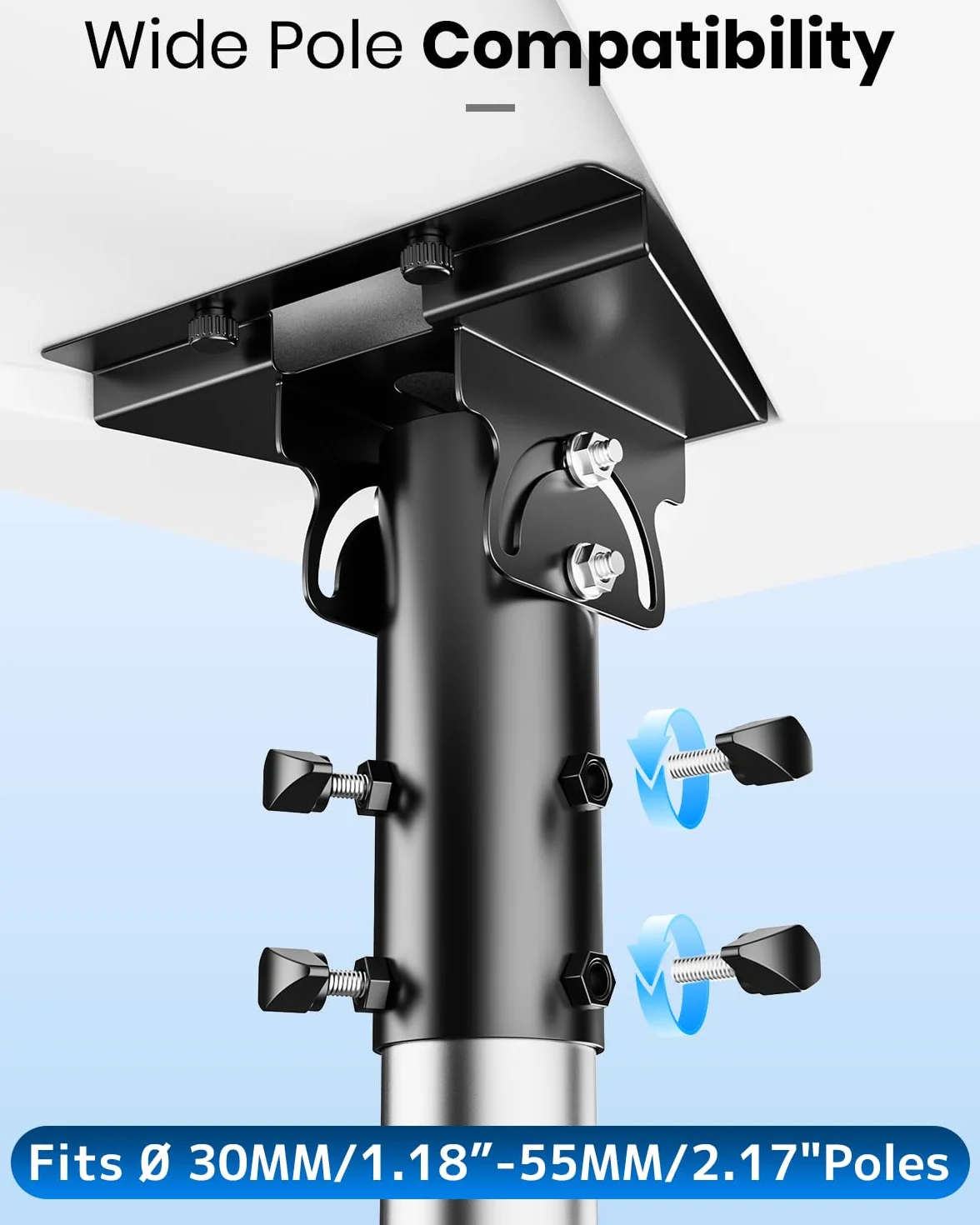 Support Starlink Gen 3, Adaptateur de tuyau Starlink Gen 3, Support de Poteau Starlink, Rotation 360° & Réglages Multi-Angles, Compatible avec Tuyaux de 30-55cm, Adapté à Jardin et Extérieur