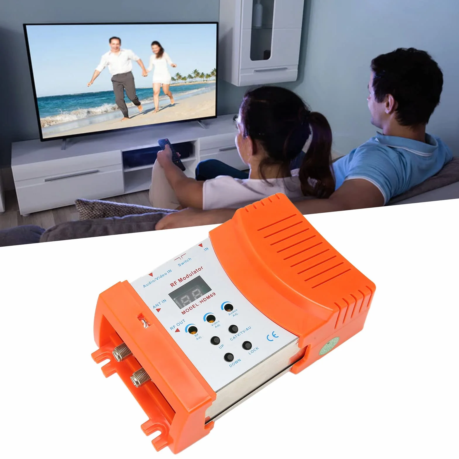 Modulateur RF Numérique HDM69 HDMI AV vers RF PAL NTSC HD pour iOS TV Android TV Box (Prise UE)