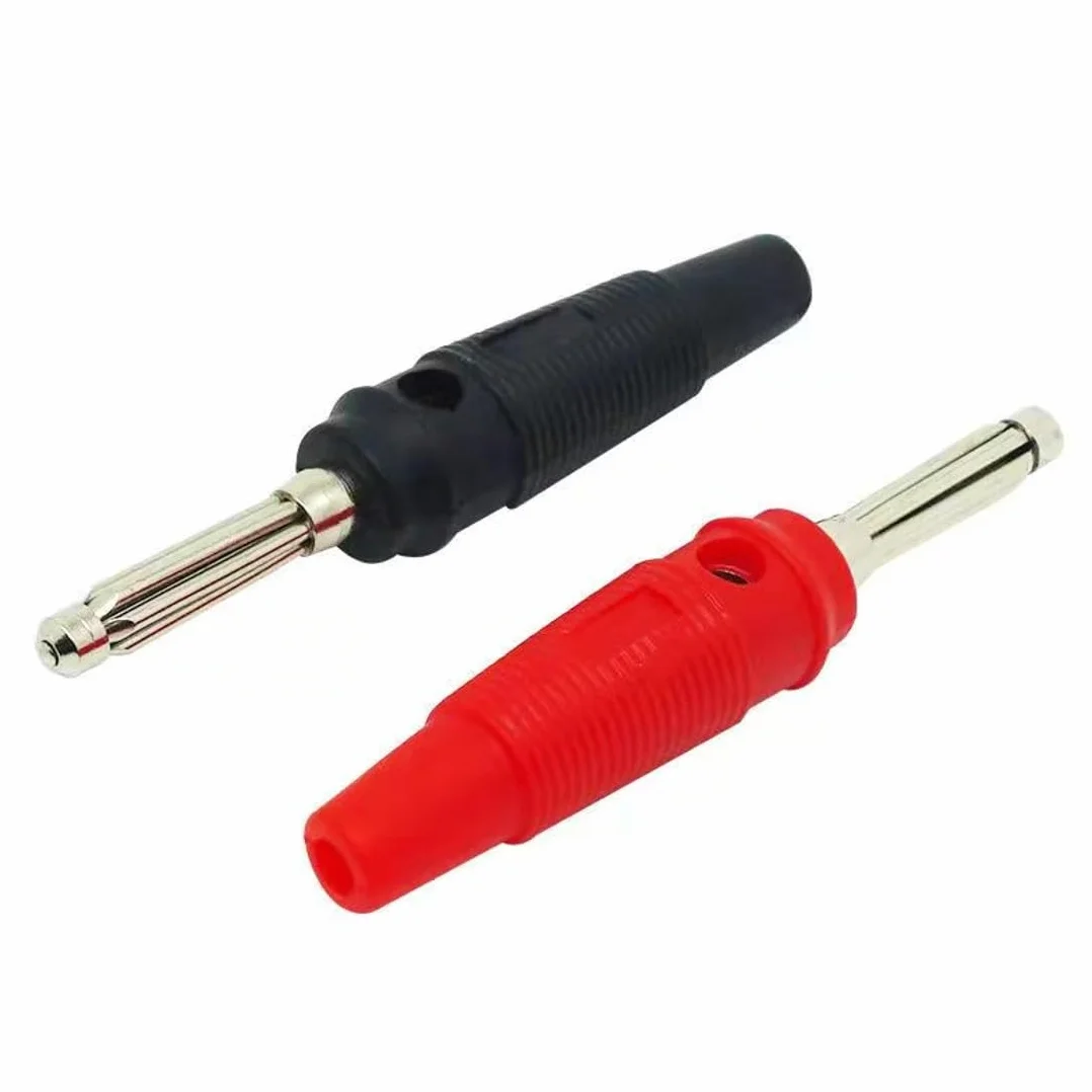 Prise banane 4 mm 32 A connecteur mâle empilable sans soudure adaptateur câble haut-parleur enveloppé sécurité ISO 10 pièces