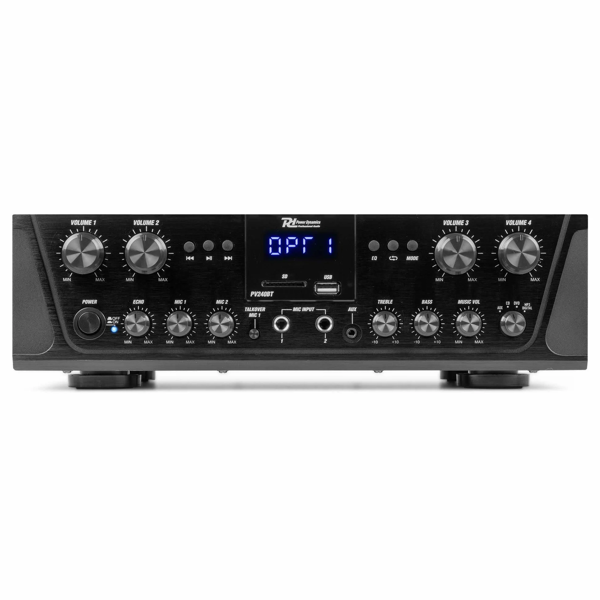 Power Dynamics PV240BT Système Audio 4 Zones 400W Amplificateur Bluetooth 8 Enceintes BGO30 Noires