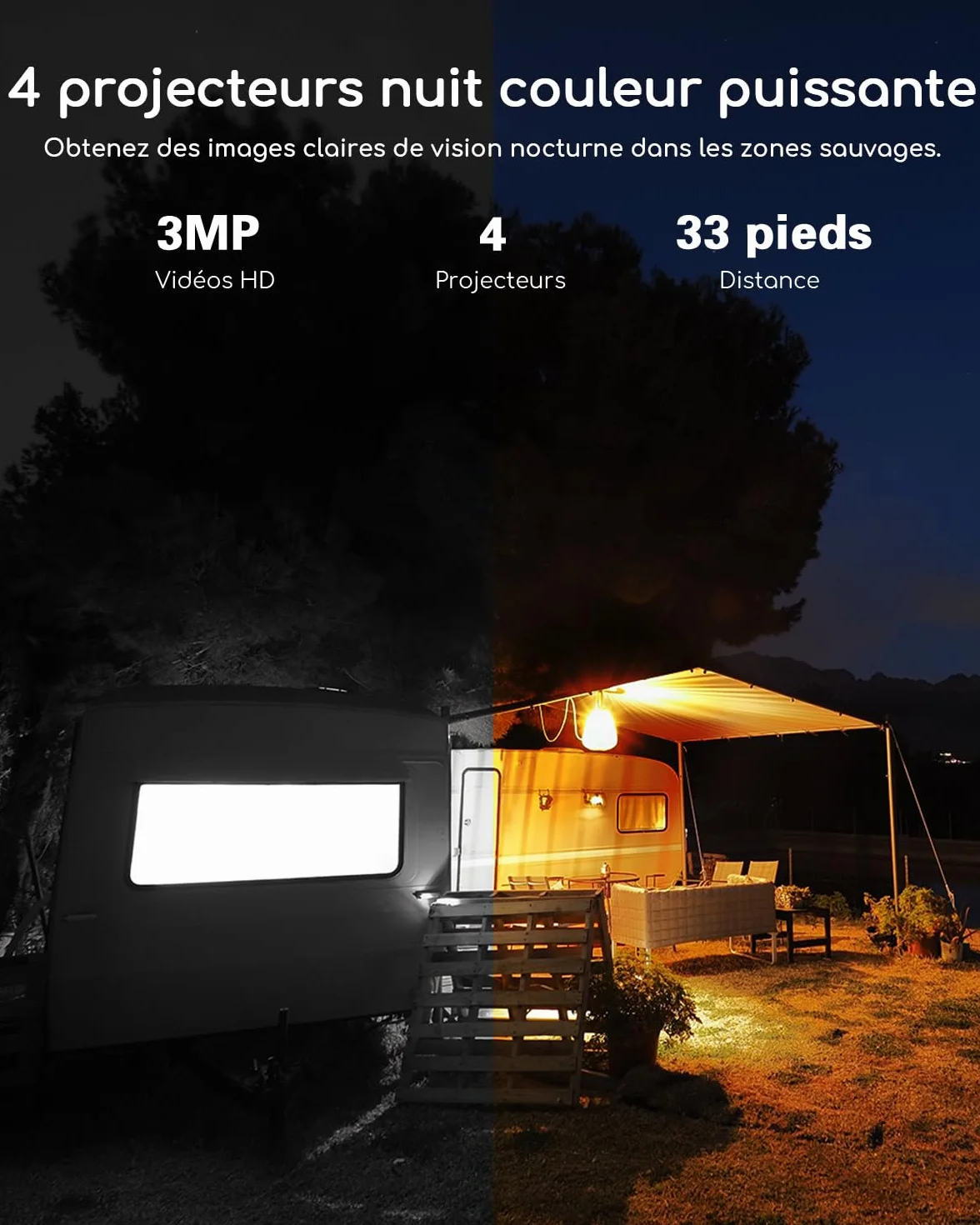 COOAU 4G LTE Camera Surveillance Extérieure sans fil - 2K 3MP Caméra Solaire sans Wi-Fi avec carte SIM | 360° PTZ | Audio bidirectionnel | Vision nocturne couleur | IP66 | Stockage local 64 Go & cloud