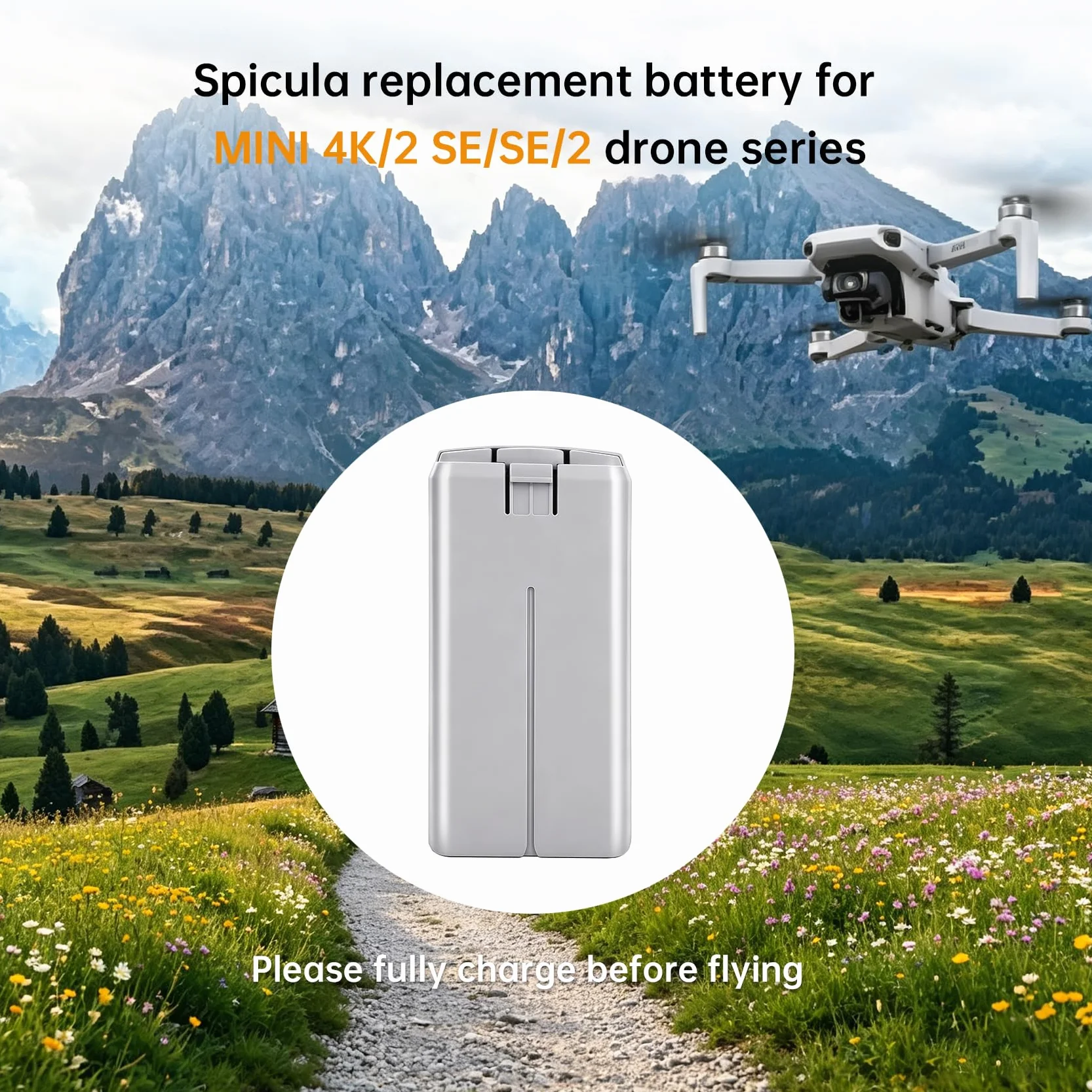 Mini 2, Mini 4K Lot de 2 Batteries de Rechange intelligentes pour Drone d'une capacité de 2 400 mAh autonomie maximale de 31 Minutes compatibles avec Les Drones DJI Mini 4K/2/SE/2 SE