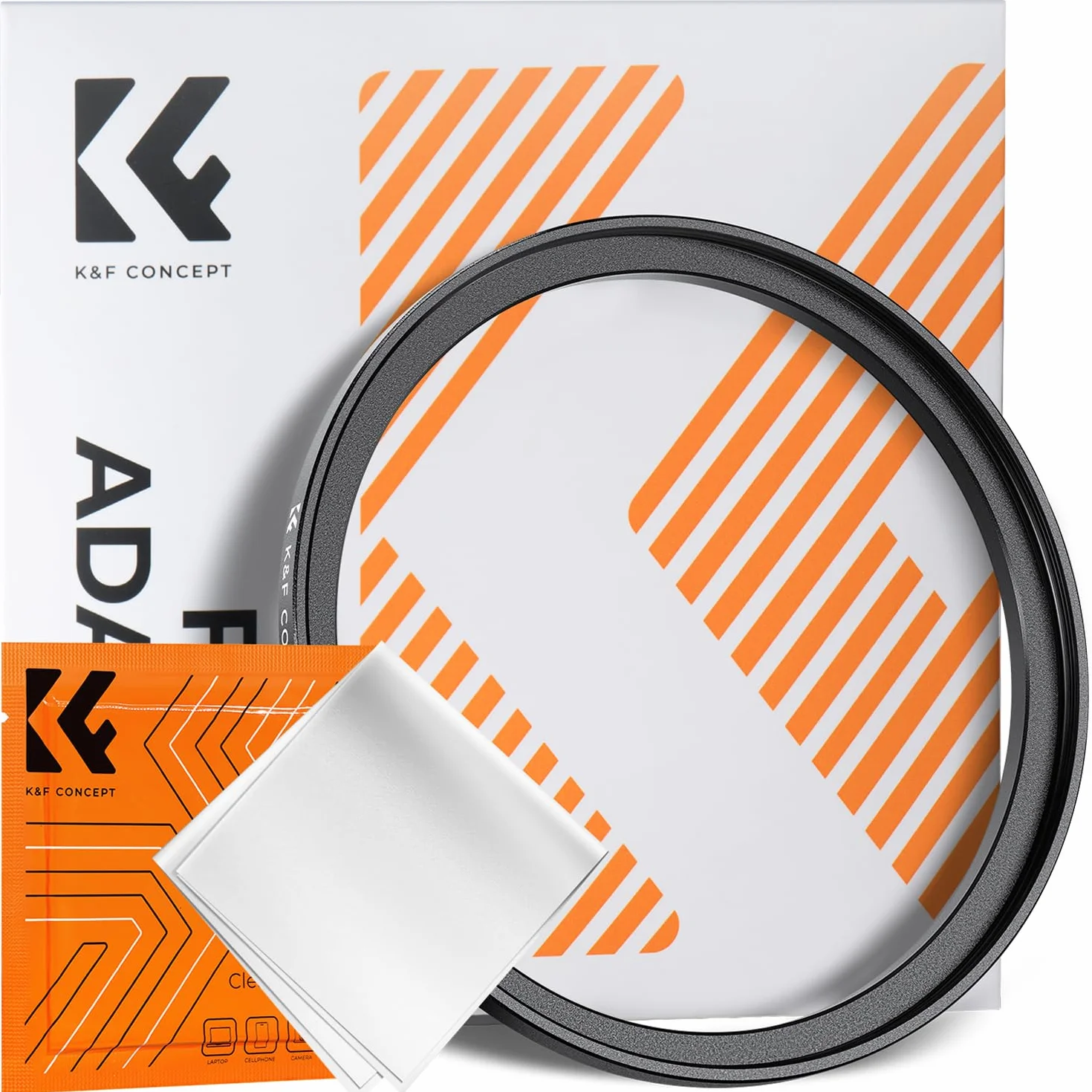 K&F CONCEPT Bagues d'adaptation 55-67mm Step up Ring pour Filtre 67mm vers Objectif 55mm et Chiffon