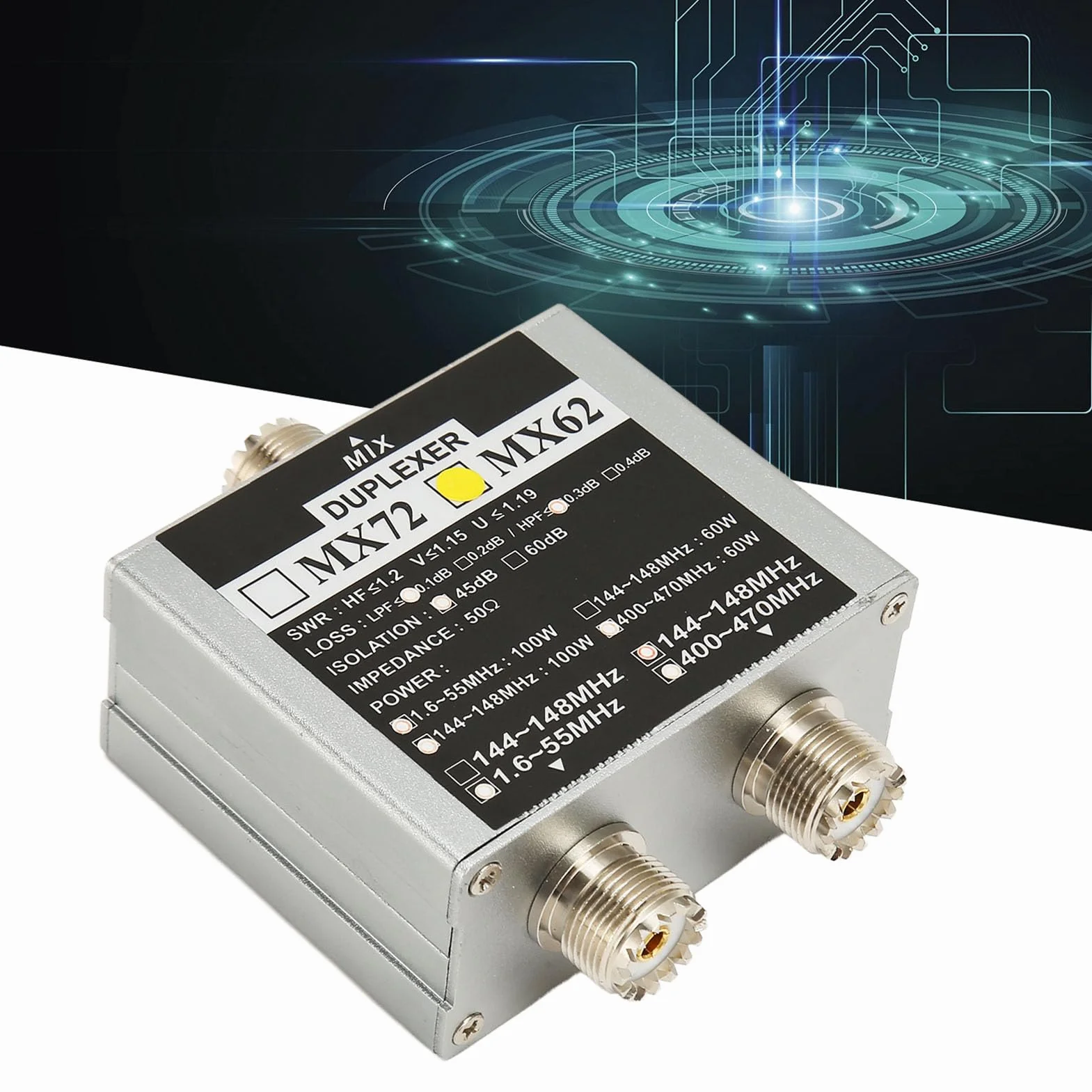Combineur d'antennes, émetteur-récepteur 3 Bandes à Faible Perte, Filtrage Efficace et émetteur-récepteur VHF-UHF-HF Stable