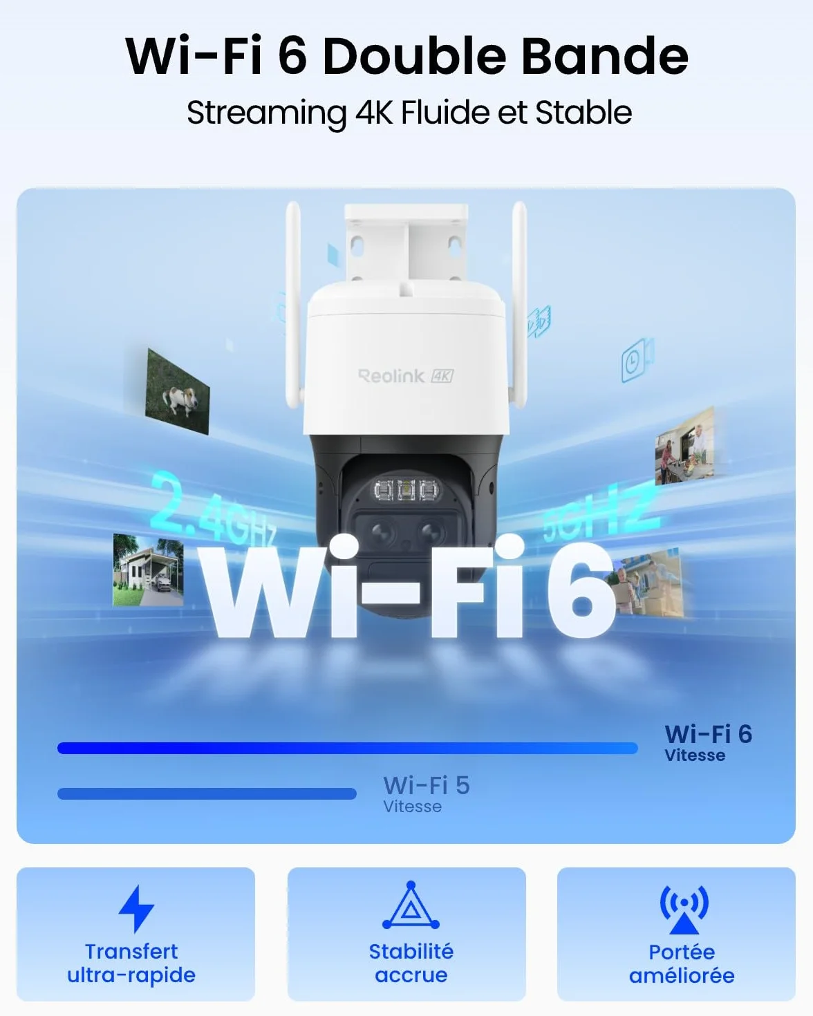Reolink 4K PTZ Camera Solaire Exterieur WiFi sans Fil, Suivi & Zoom 8X Auto, Deux Objectif, Autonomie de 180j, Projecteurs Audio Bidirectionnel, TrackMix 4K+Panneau Solaire