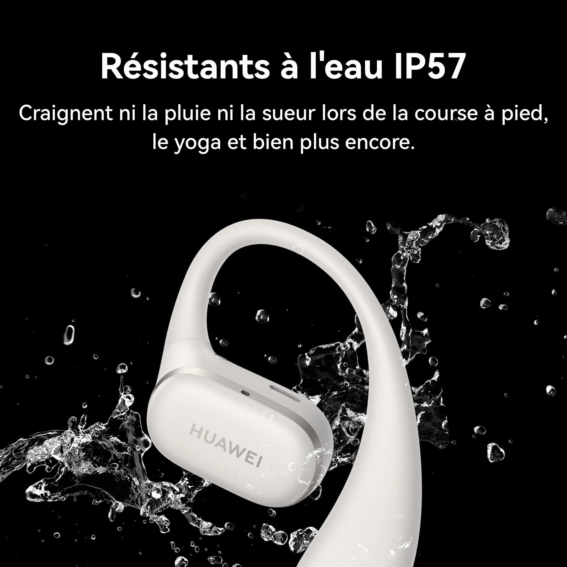 HUAWEI FreeArc écouteurs Ouverts, écouteurs sans Fil, Jusqu'à 28 h d'autonomie, Résistants à l'eau IP57, Ecouteurs pour Le Sport, Appels Ultra Stables, avec iOS, Android et Windows, Noir