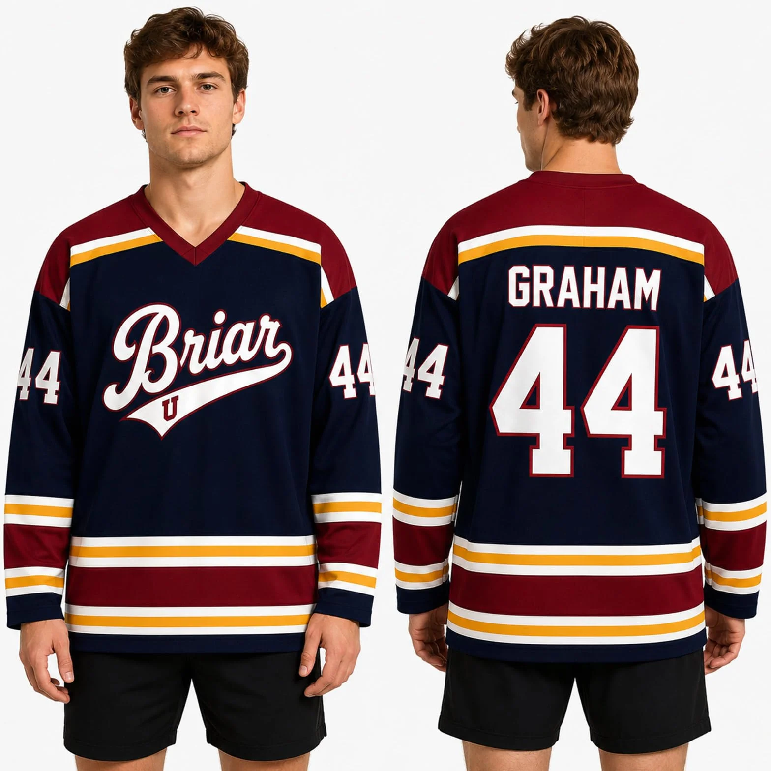 Campus Maillot De Hockey Universitaire T-Shirt Roman D'amour Vêtements Haut De Sport D'équipe Hockey Sur Glace Streetwear Amples Pour Fans