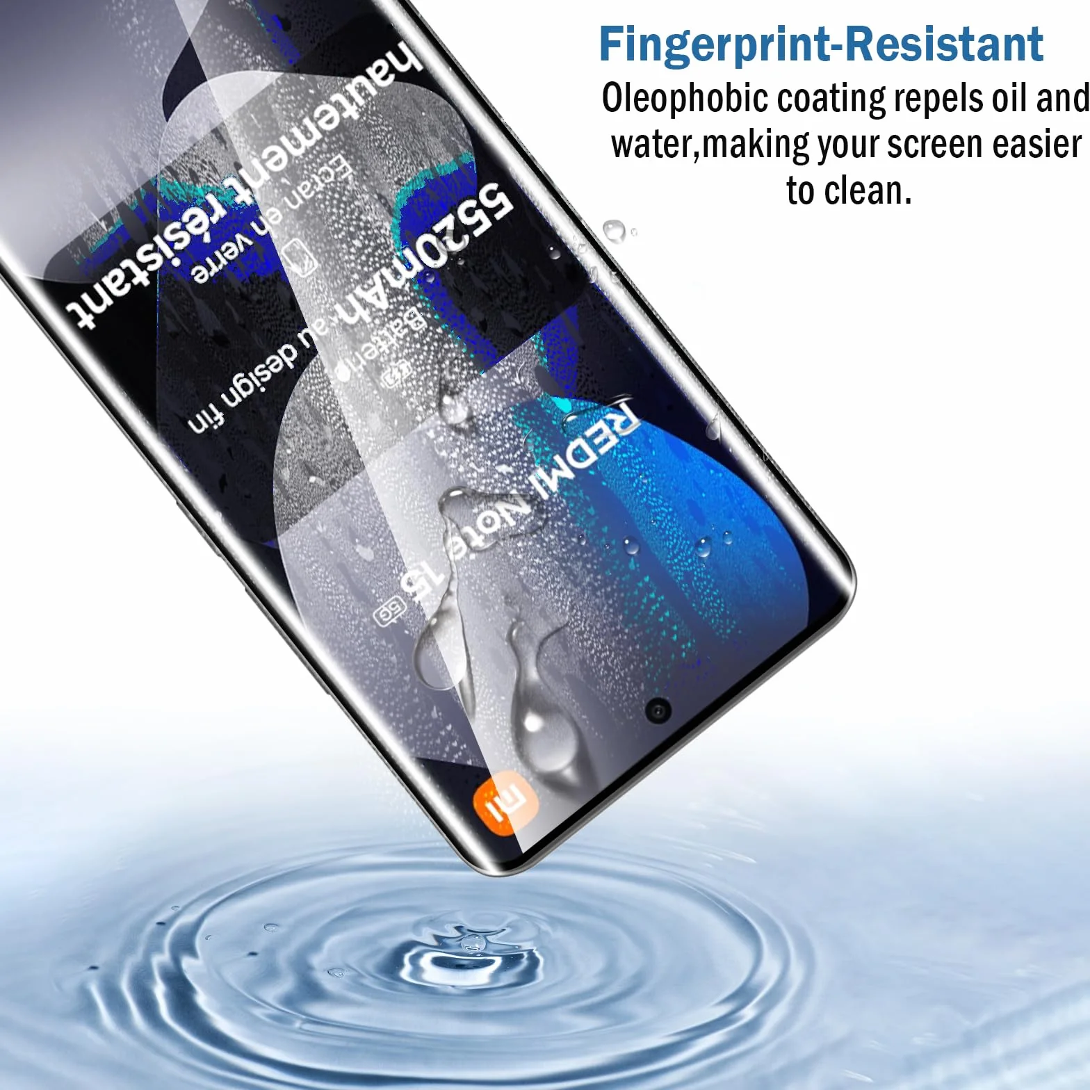 3D Verre Trempé pour Xiaomi Redmi Note 15 5G, 2+2 Pièces Protection d'écran avec Caméra Arrière Protecteur Sans Bulles Anti-Rayures HD Transparent Facile à Installer