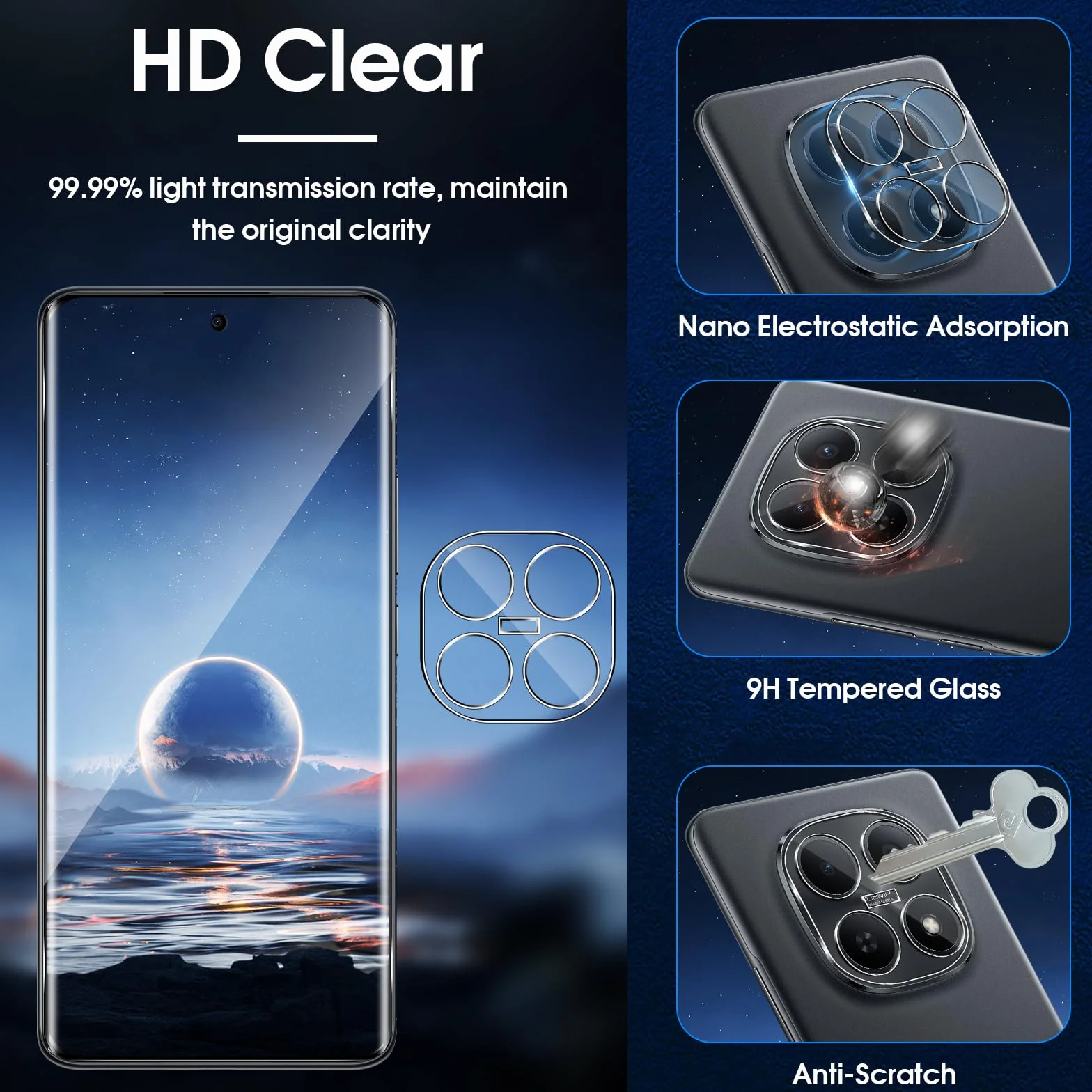 Lutree Verre Trempé pour Xiaomi Redmi Note 15 5G Poco M8 5G, 9H Dureté Anti-Rayures HD, 2+2 Pièces Protection écran et Caméra