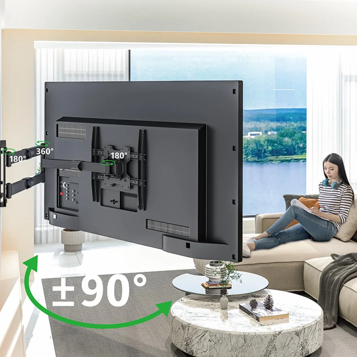 TiTon 120 cm - Support Mural TV - 40 kg - VESA 400x400 - Fixation Murale TV de 42 Pouces à 75 Pouces - Kit Complet d’Installation Inclus