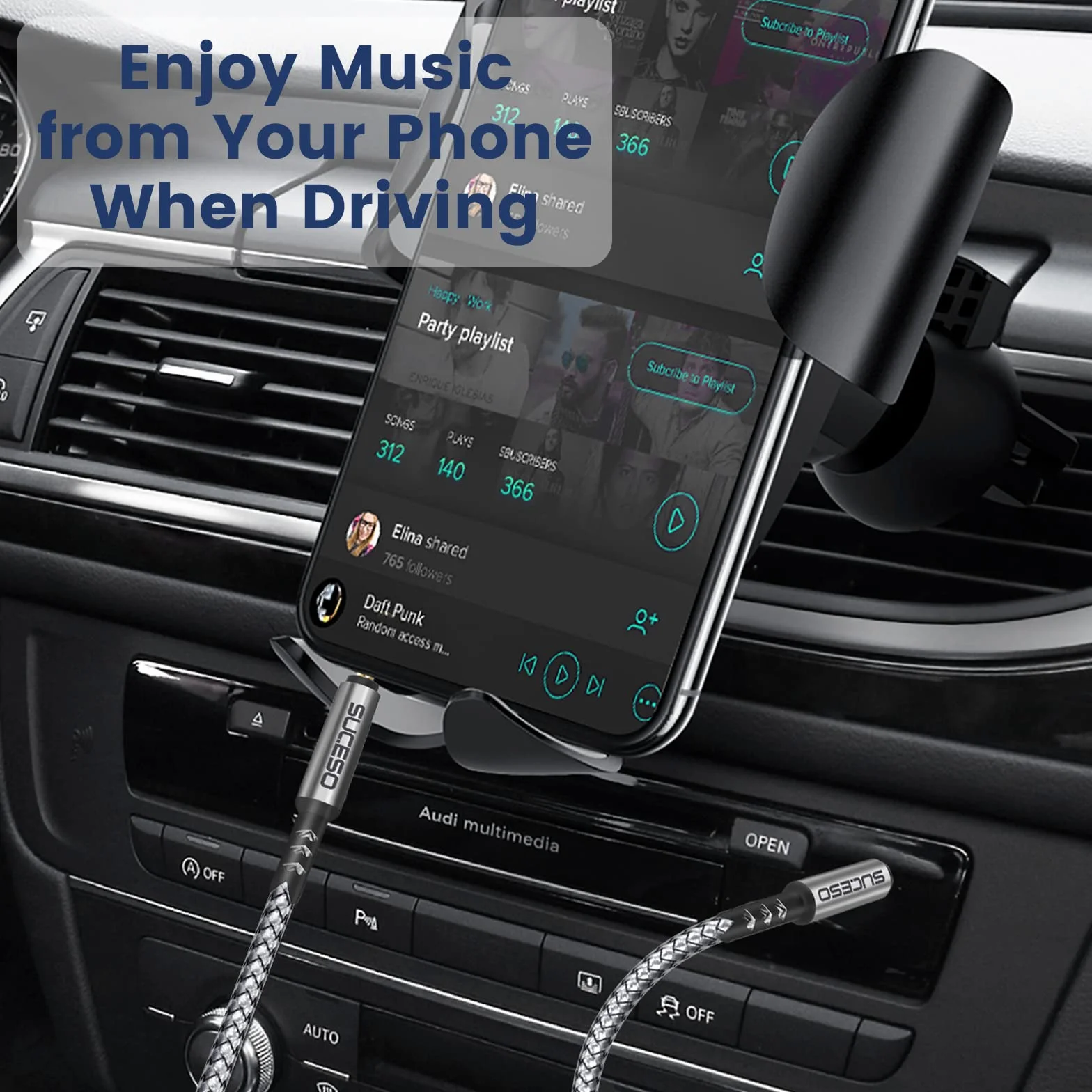 Câble Jack Audio 3.5mm [2 Pack 1m+2m] Câble Auxiliaire 3,5mm mâle vers mâle Cable Audio Stéréo en Nylon Compatible avec iPhone, iPod, iPad, Voiture, Casque, Autoradio, MP3, Smartphones et Plus