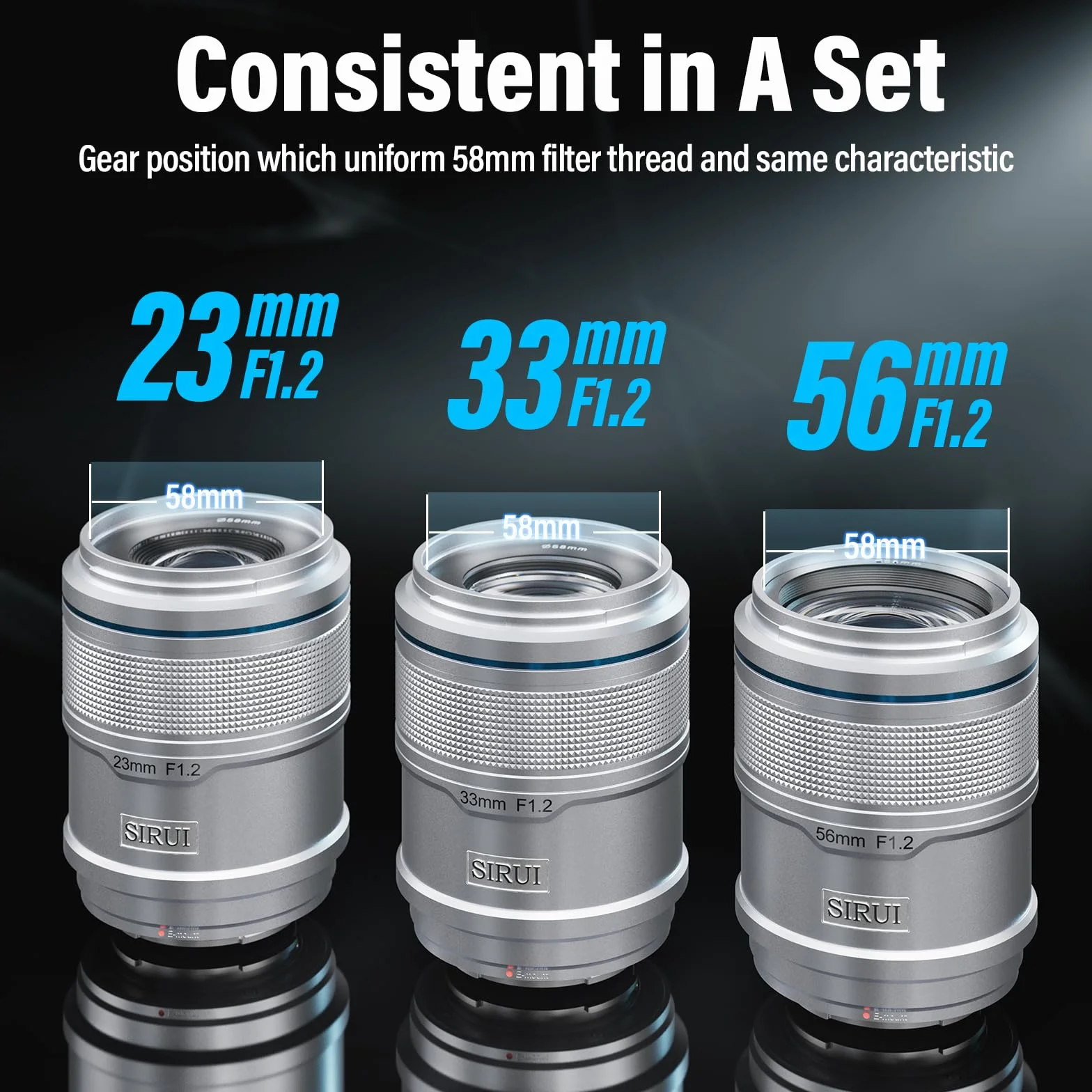 SIRUI Sniper 23mm F1.2 Grand Angle Autofocus APS-C Objectif pour A5, A6, FX30, ZV-E10 (Monture E, Argent)