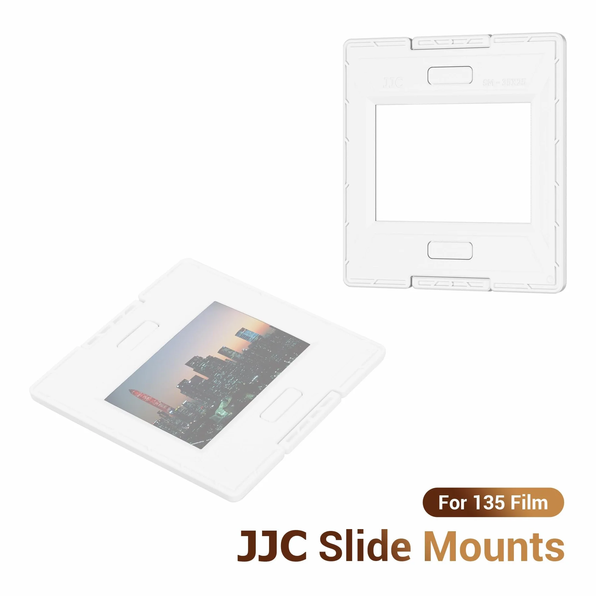 Porte-Diapositives JJC pour Film 35mm, Format 5cm X 5cm en Plastique ABS sans Verre Porte-négatif Photo, 50 Pièces