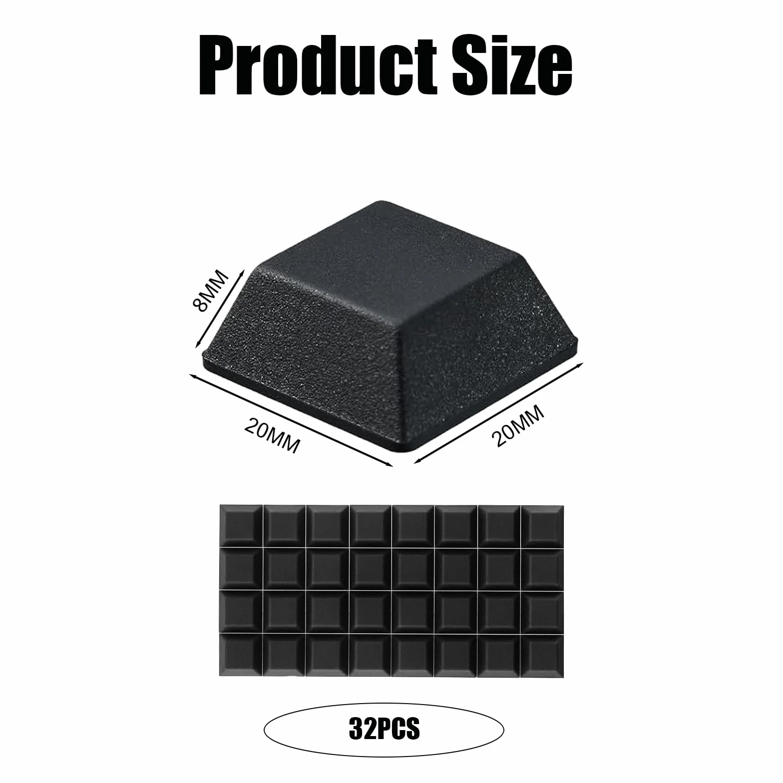 32 Pièces Pieds Autocollants en Silicone Noir, Amortisseurs Anti-Vibrations Silencieux Anti-Rayures pour Haut-Parleur/Appareils Ménagers/Meubles/Portes/Bureau