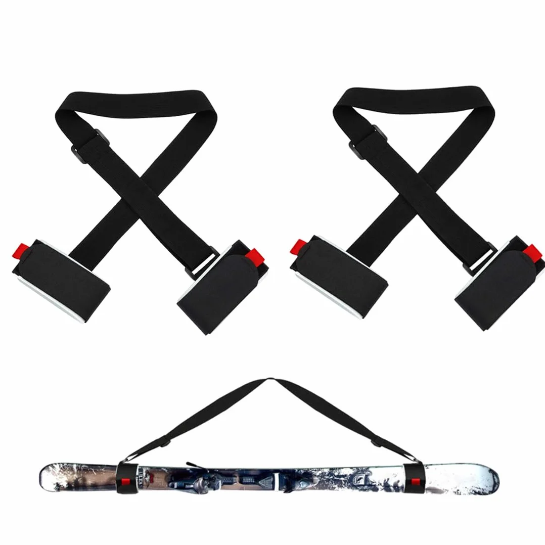 Sangles Porte-Skis Réglable Bandoulière de Ski Attache Ski Scratch Transport Poignets de Skis Rangement à ski
