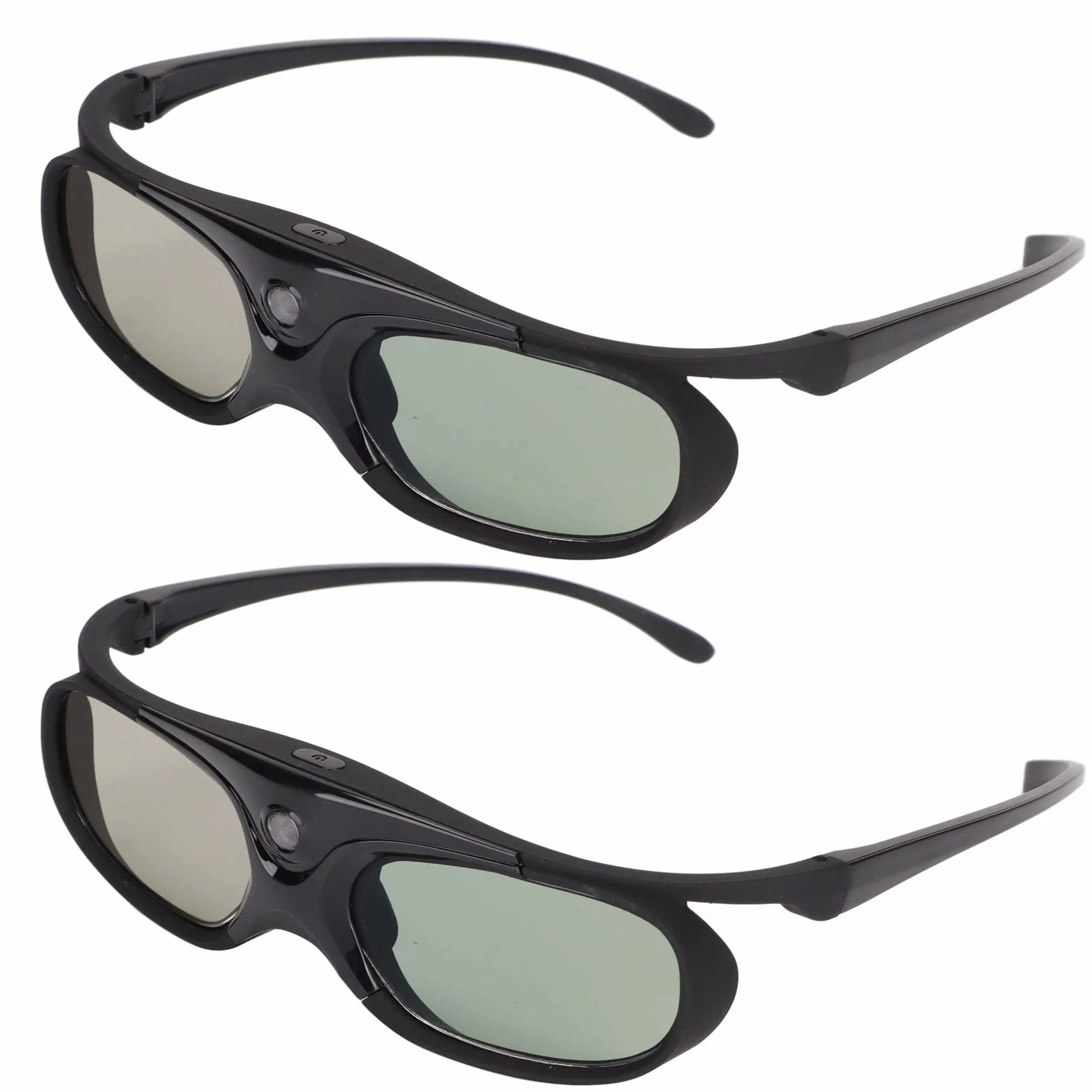 Lunettes 3D pour Orojecteurs 3D DLP, Lot de 2 Lunettes à Obturateur Actif 144 Hz, Batterie 80 MA Intégrée, Prise en Charge pour Optoma, pour BenQ, pour Acer, pour Vivitek, pour Dell, pour Viewsonic