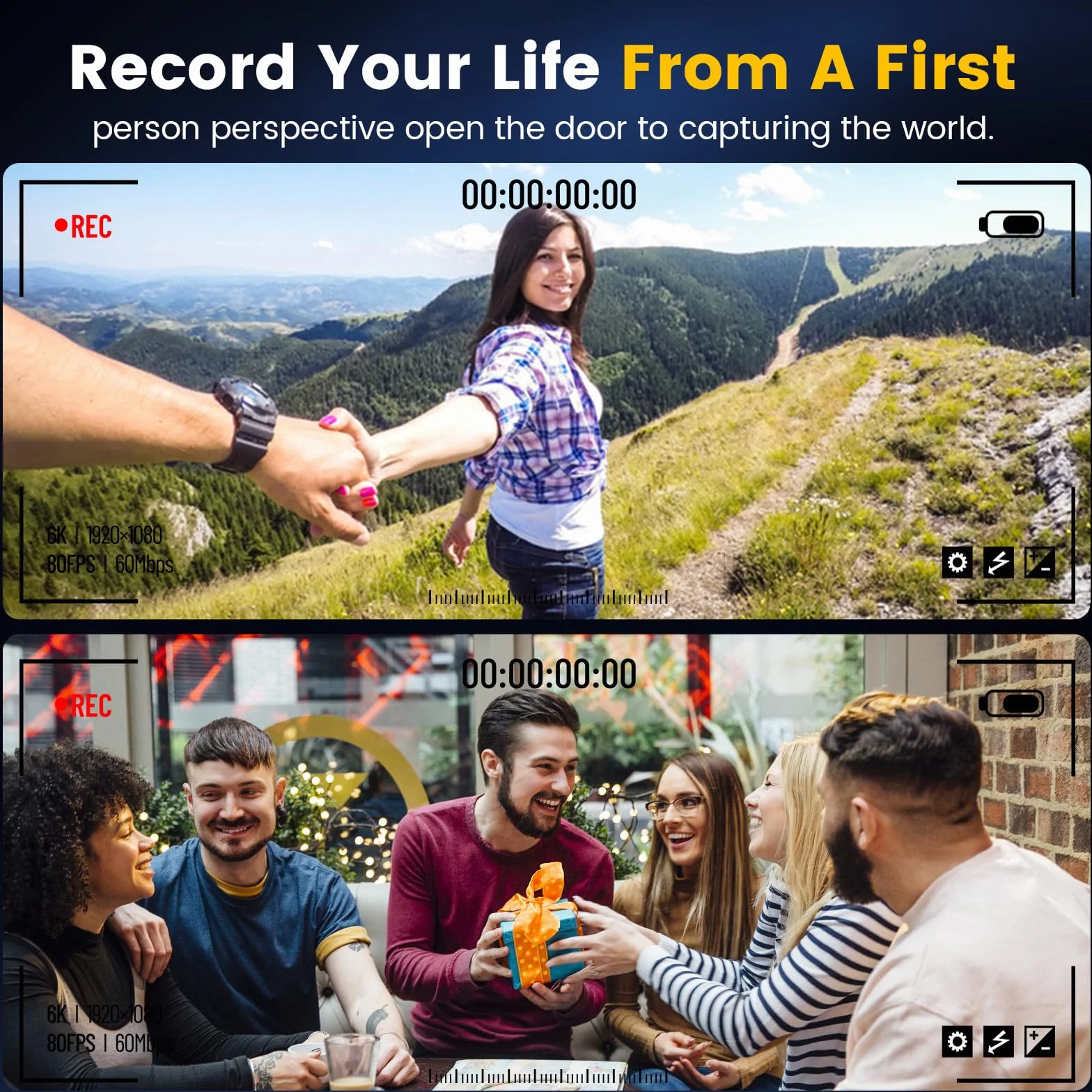 Lunettes Caméra Intelligente AI - Vidéo HD 1200P, Photo, Traduction Vocale, Verres Photochromiques, IP65 Wasserdicht, Conçues pour Randonnée Vélo Voyages en Extérieur