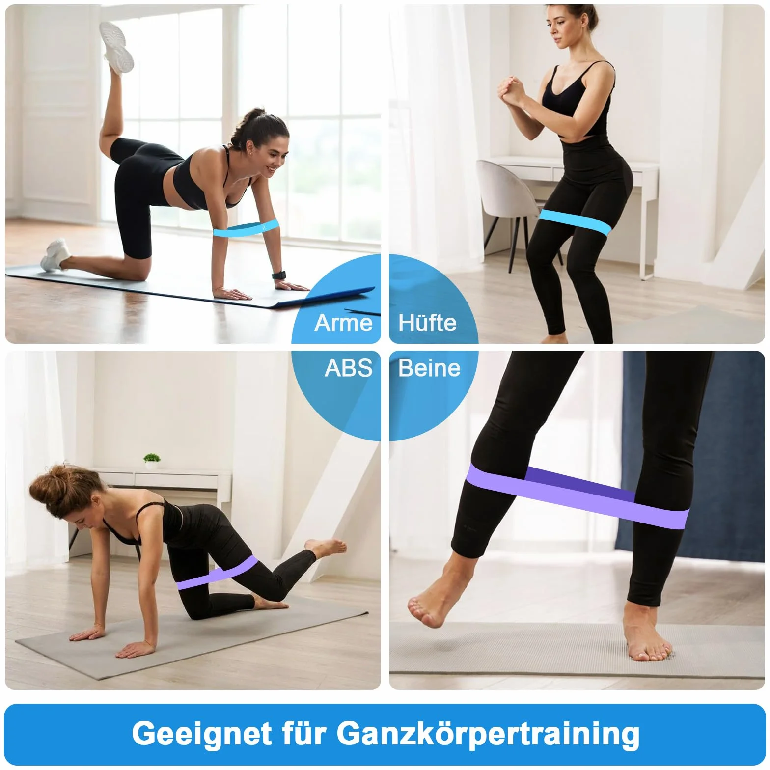 SURFOU Musculation Élastique Set, Bande de Résistance Fitness, Élastiques Pilates Yoga Exercice