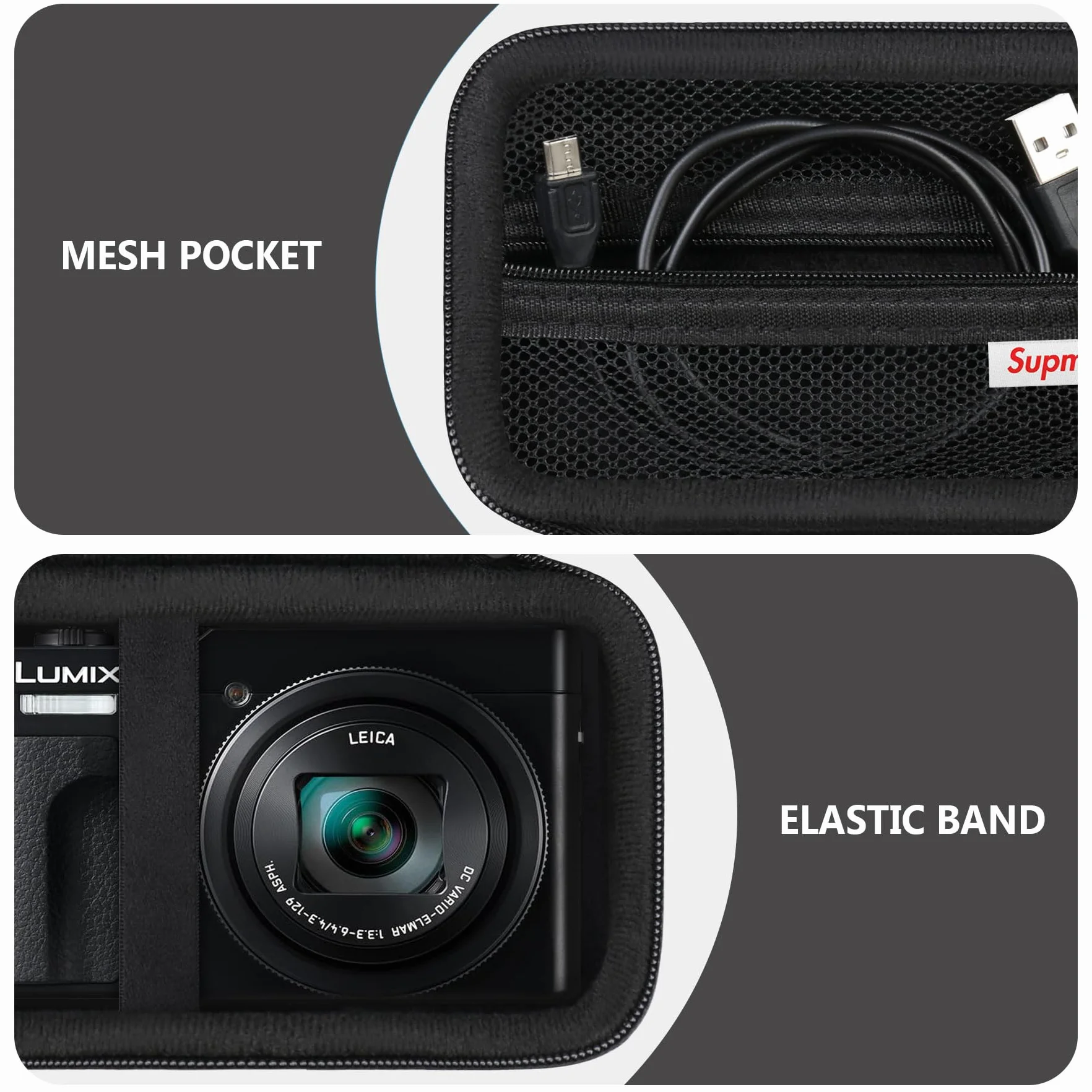 Étui pour Panasonic Lumix TZ99 TZ300 Appareil Photo Compact Zoom Sac de Protection Noir
