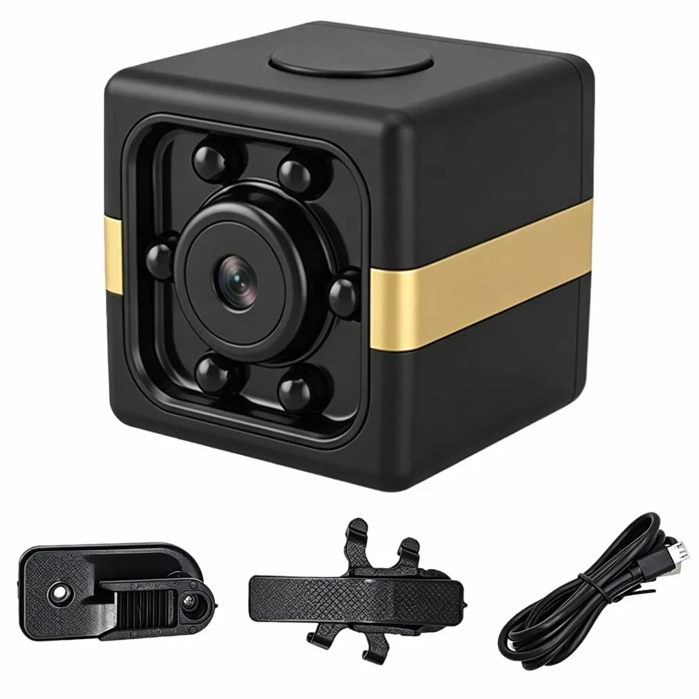 Mini Caméra Espion sans Fil 1080P, Micro Camera de Surveillance Spy Cam Discrète Invisible avec Détection de Mouvement et Vision Nocturne, Camera Cachée pour Maison, sans Internet Noir