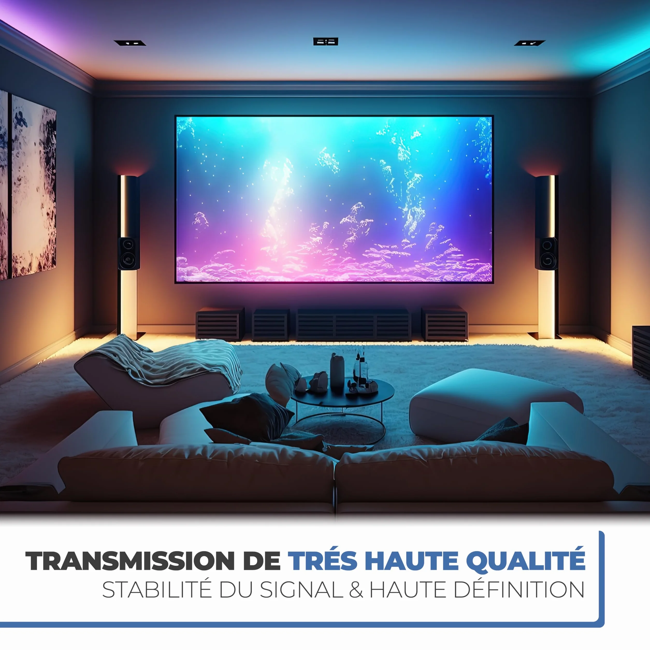 APM Câble TV Antenne 9.52mm, 5 Mètres, Connecteurs Gold Mâle/Mâle, Cordon Coaxial Noir avec Adaptateur Femelle/Femelle Inclus, Compatible TV Décodeur TNT Fiche Murale 9.52mm, 408026, 5m