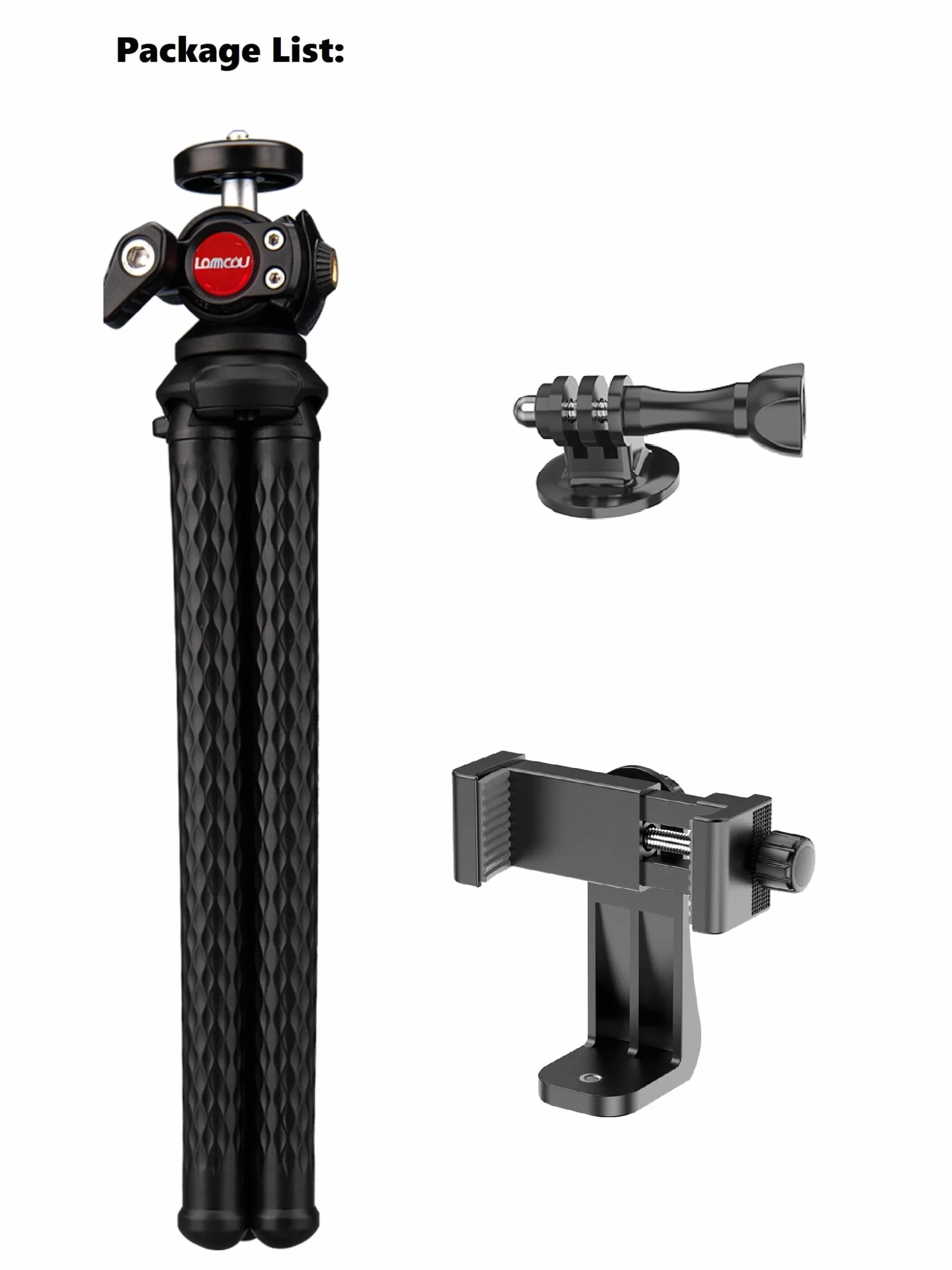Lammcou Trépied Smartphone Flexible Mini Trepied Appareil Photo Go Pro Gorilla Octopus Trepieds Reflex Portable Voyage pour Vlogging Caméra DSLR Mini Tripod