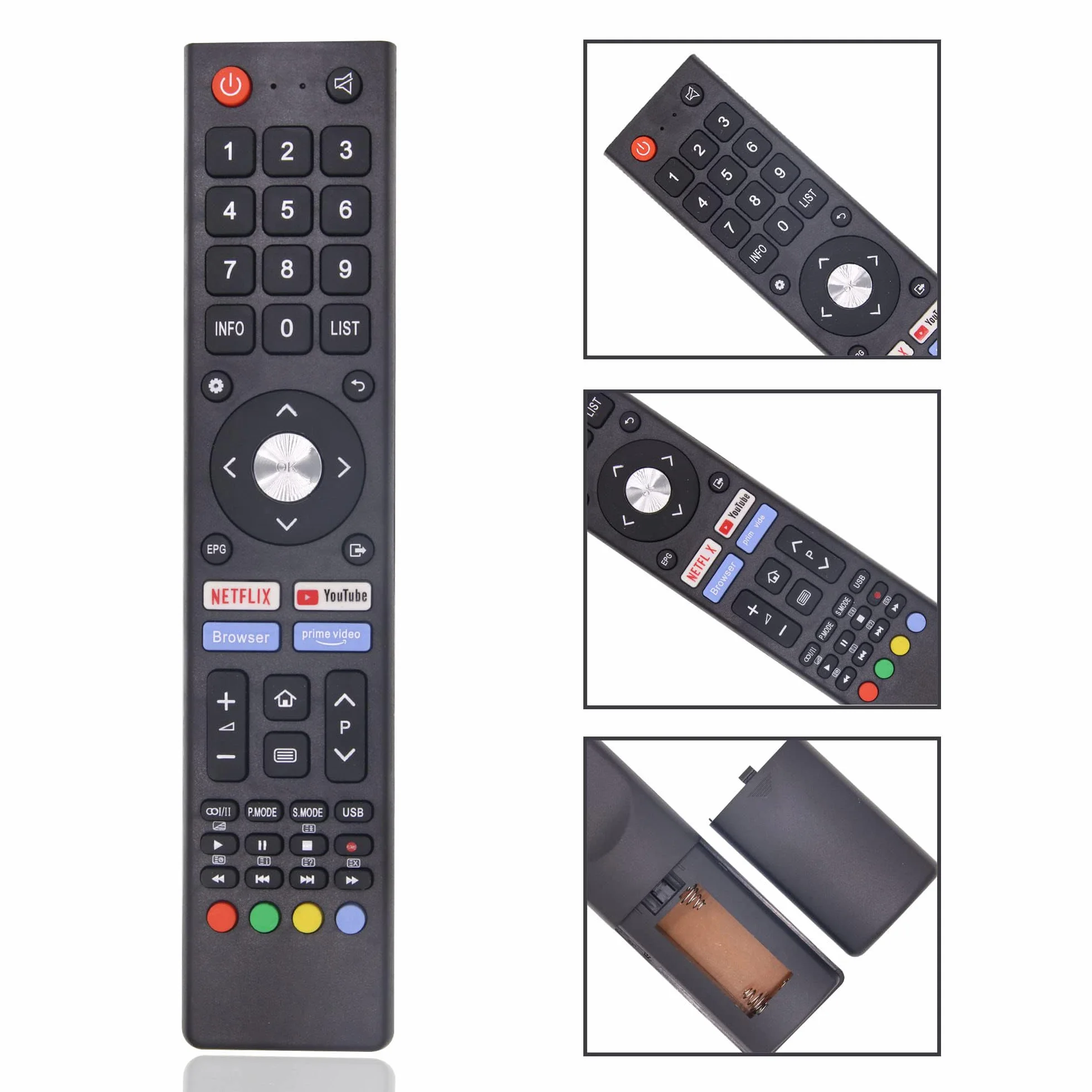 FOXRMT Télécommande pour Chiq Changhong UHD TV U55H7N L32H7N L40H7N L43H7N L50H7N L55H7N GCBL-TV02BDBIR U58H7N U43H7N U50H7N pour Saba SA24S46A9 SA32S67A9 SA40S67A9-Aucune Configuration requise