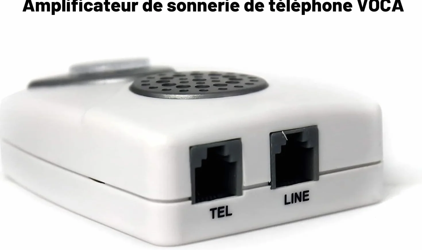 Amplificateur de sonnerie téléphonique VOCA TA002 avec lumière clignotante, jusqu'à 105 dB, pour téléphones fixes, montage mural, idéal pour les environnements bruyants et les personnes malentendantes