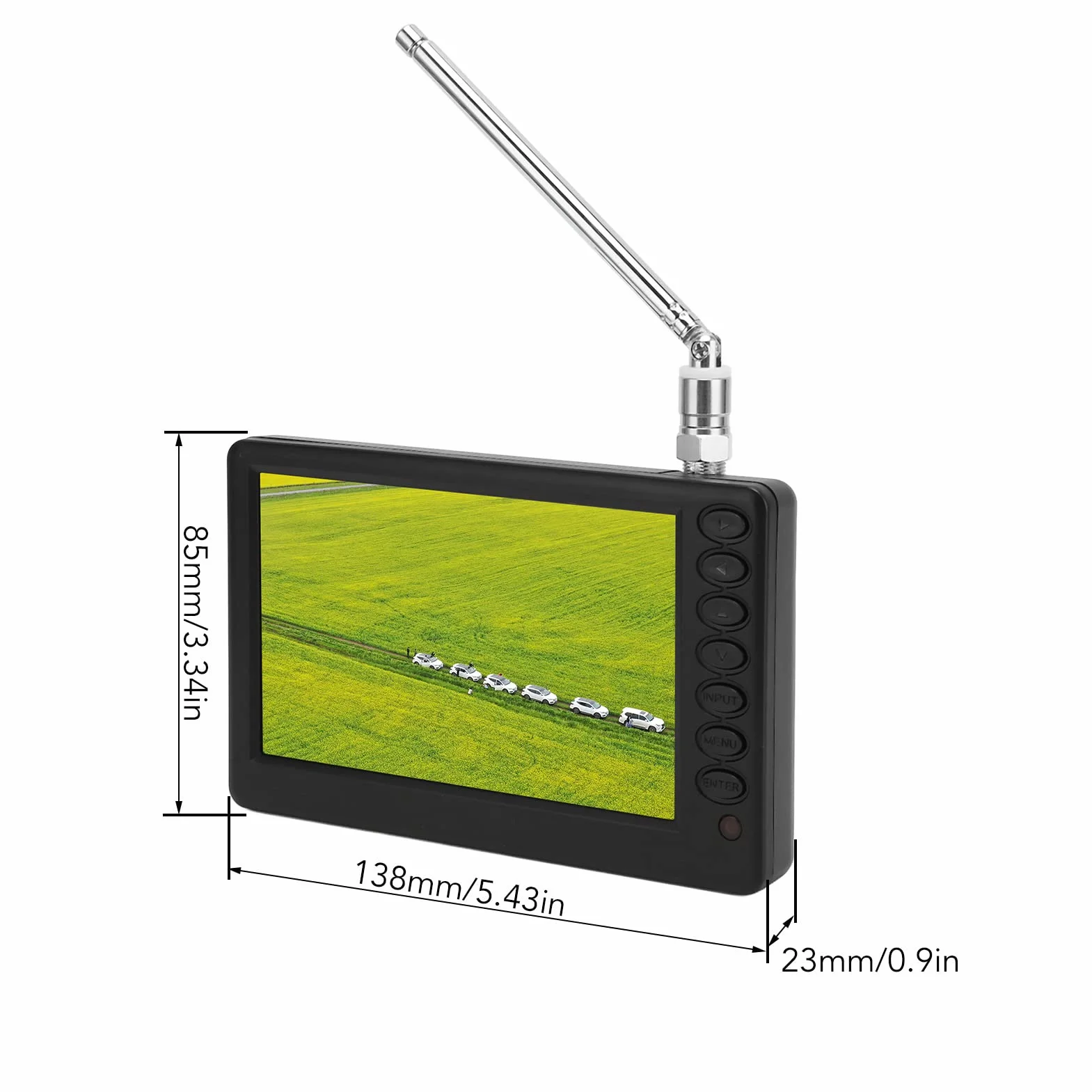 Zunate TV Numérique Portable HD 1080p 5 Pouces ATV Radio FM