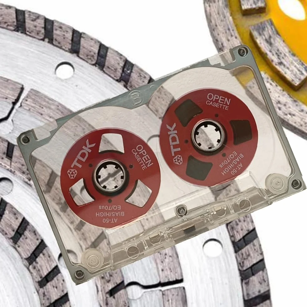 Cartouche vide de 55 minutes, double face, disque métallique ouvert, disque de bande de cassette vide, C
