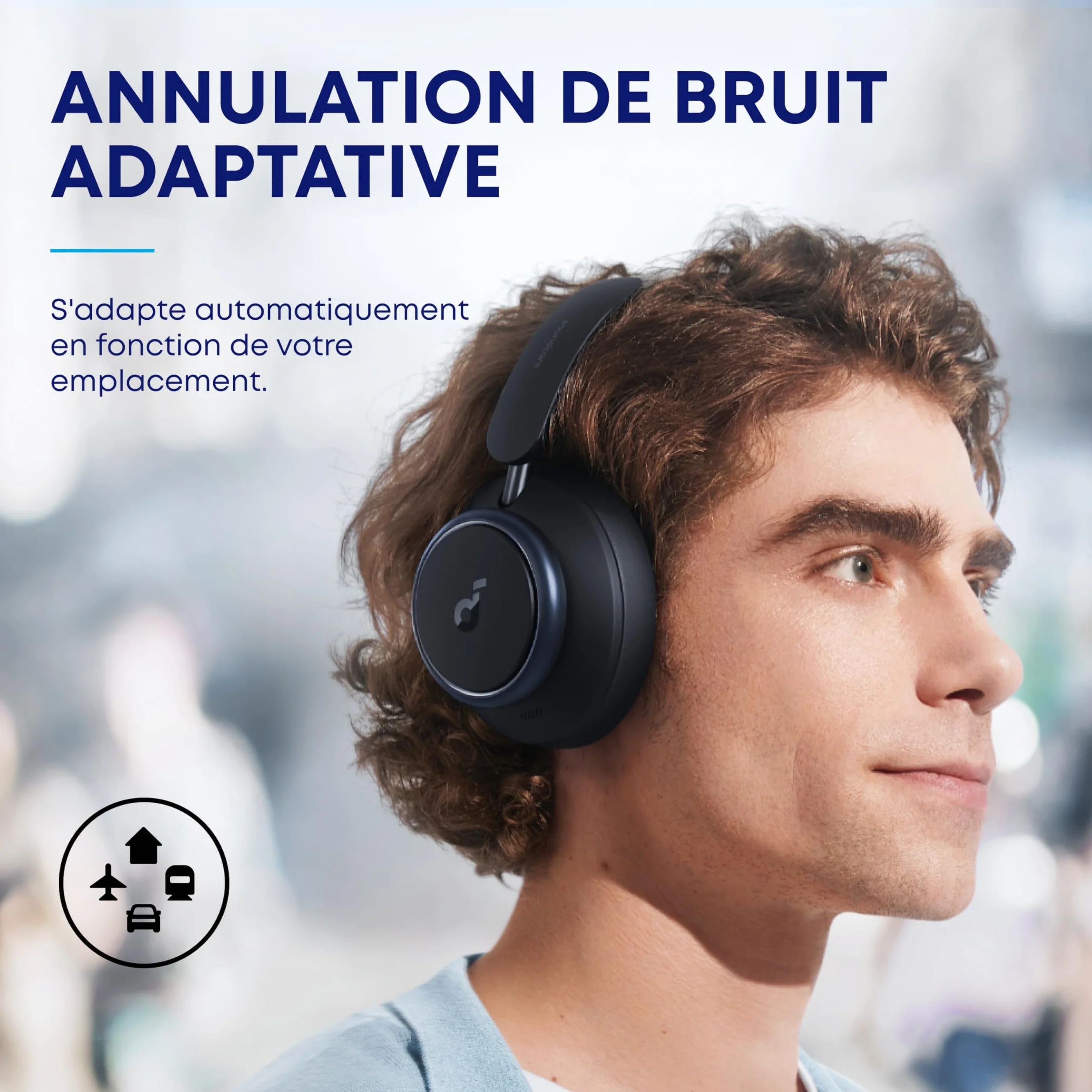 Soundcore by Anker Space Q45, Casque à Réduction Active du Bruit Jusqu’à 98%, 50 Heures d’Autonomie, Audio sans Fil LDAC Hi-Res, Ajustement Confortable, Appels Clairs, Bluetooth 5.3