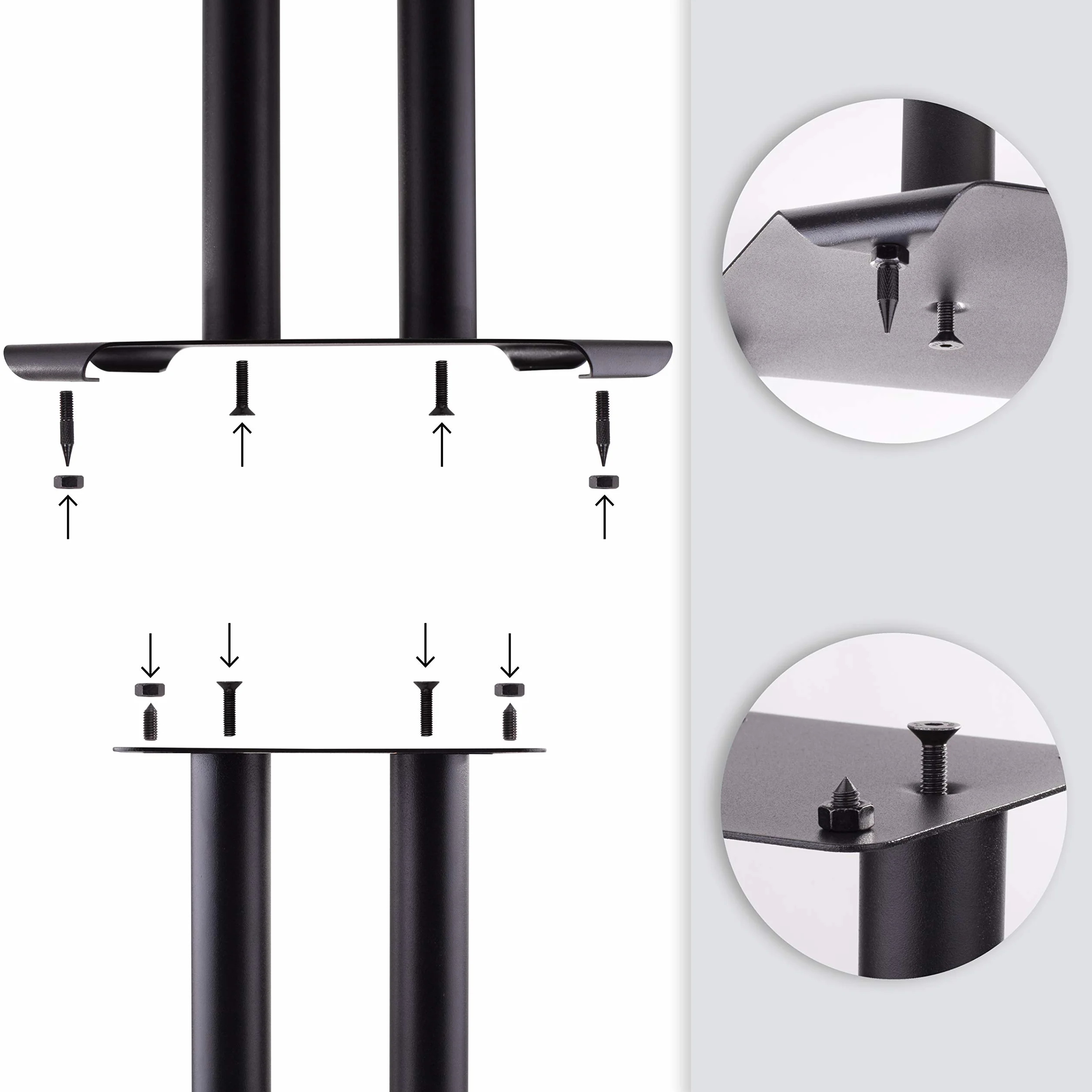 Duronic SPS1022 /80 Paire de Pieds d'Enceintes - 80 cm de Hauteur - Lestable avec du Sable - Cônes pour réduire Vibrations - Compatibilité Universelle Haut-parleurs Hi-FI/Stéréo/Home Cinema 5.1