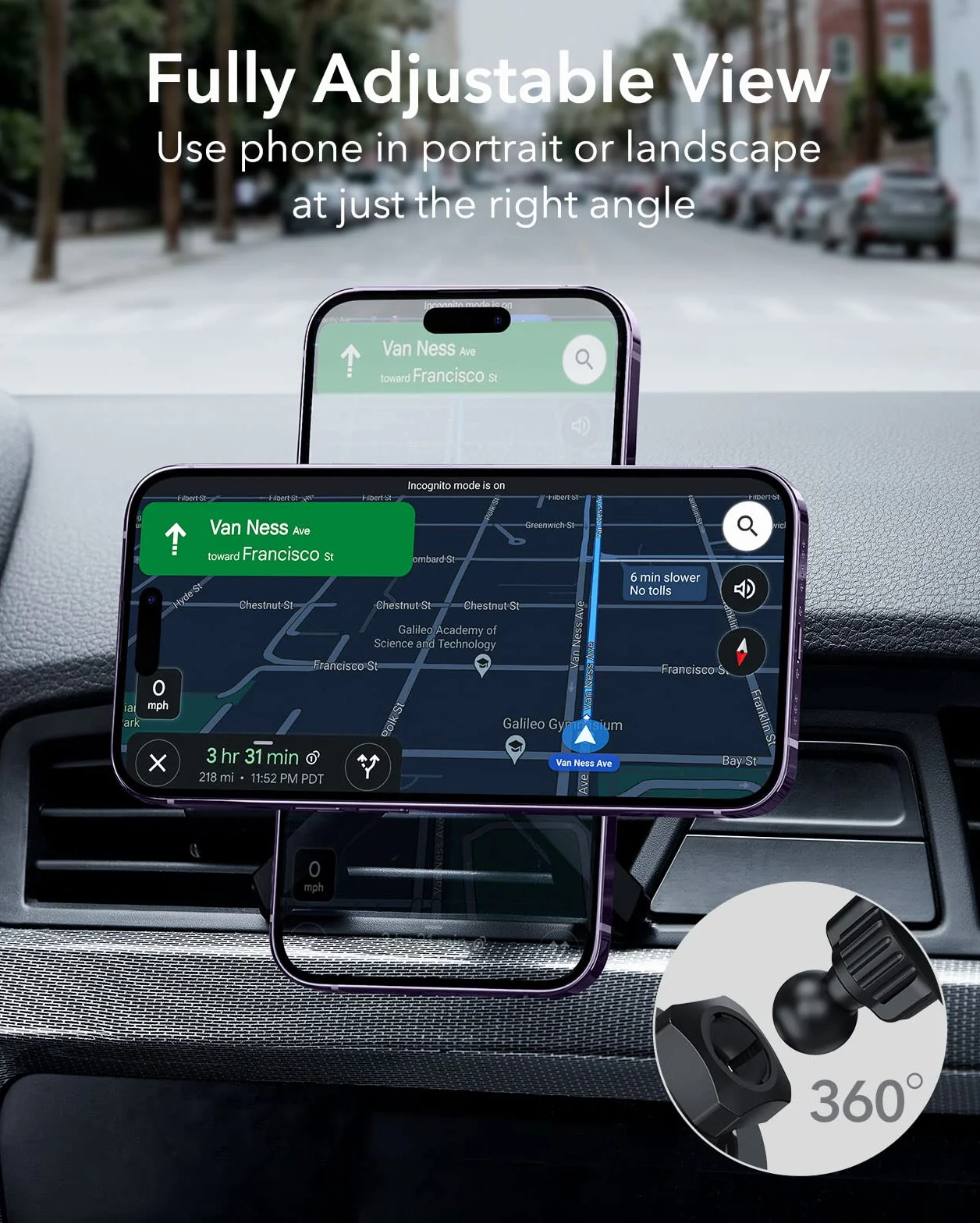 ESR Support Téléphone Voiture Magnétique pour MagSafe, grille d'aération/tableau bord Aimant Voiture Support pour iPhone 17e/Air/17/16/16e/15/14/13/12/Google Pixel 10/Samsung S26, tous les smartphones